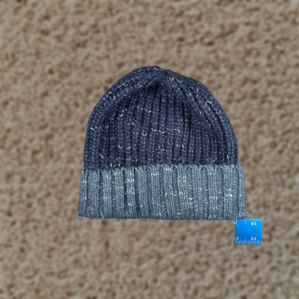 Vintage Universal Thread Beanie Women One Size Blue Gray Polyester Blend Toque Ski Size ONE SIZE - 1 Thumbnail
