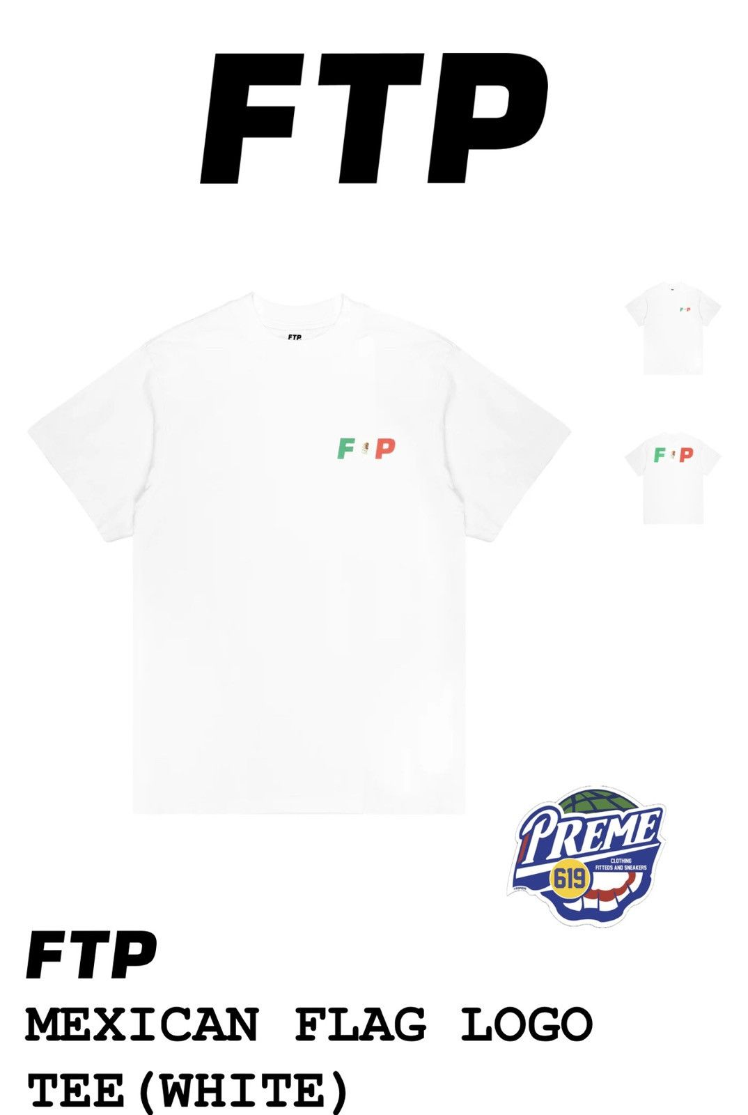 Fuck The Population FTP Mexico flag logo tee ( white, L) Size US L / EU 52-54 / 3 - 4 Thumbnail