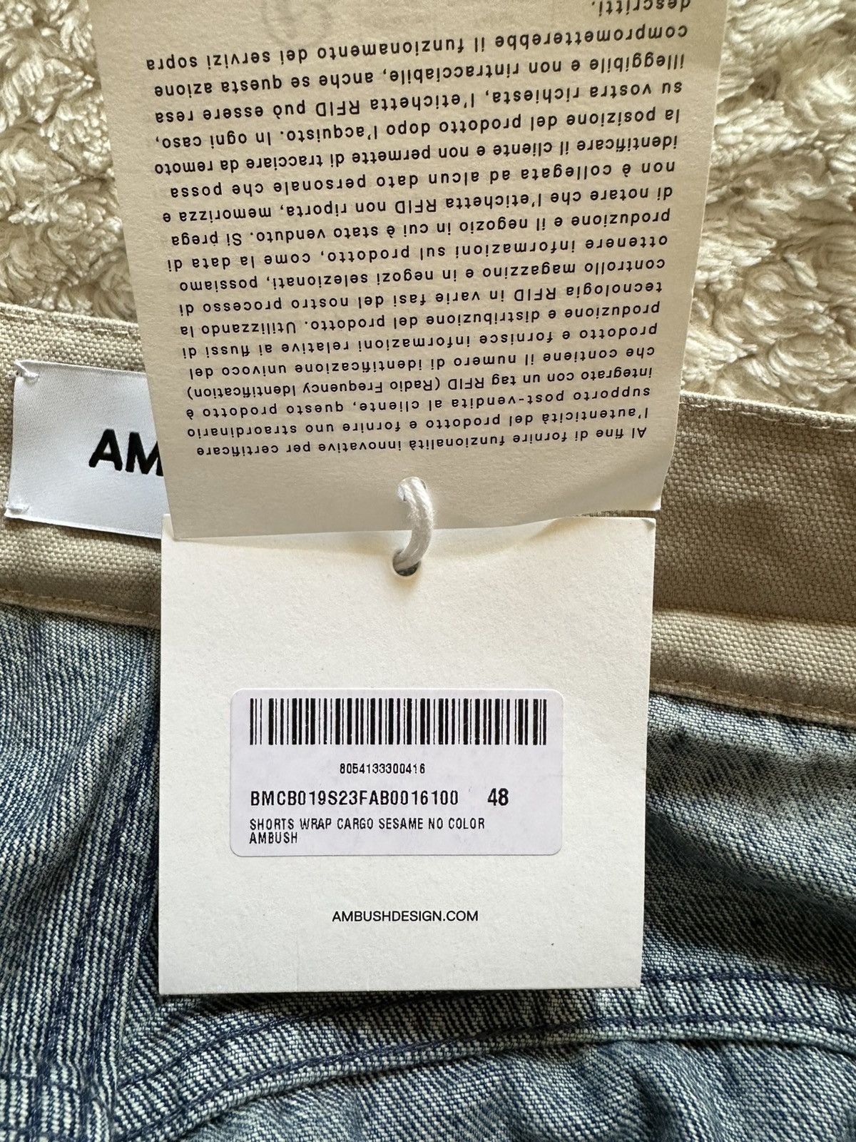 Ambush Design Ambush Wrap Cargo Shorts – Sesame / Navy – EU 48 Size US 32 / EU 48 - 6 Thumbnail