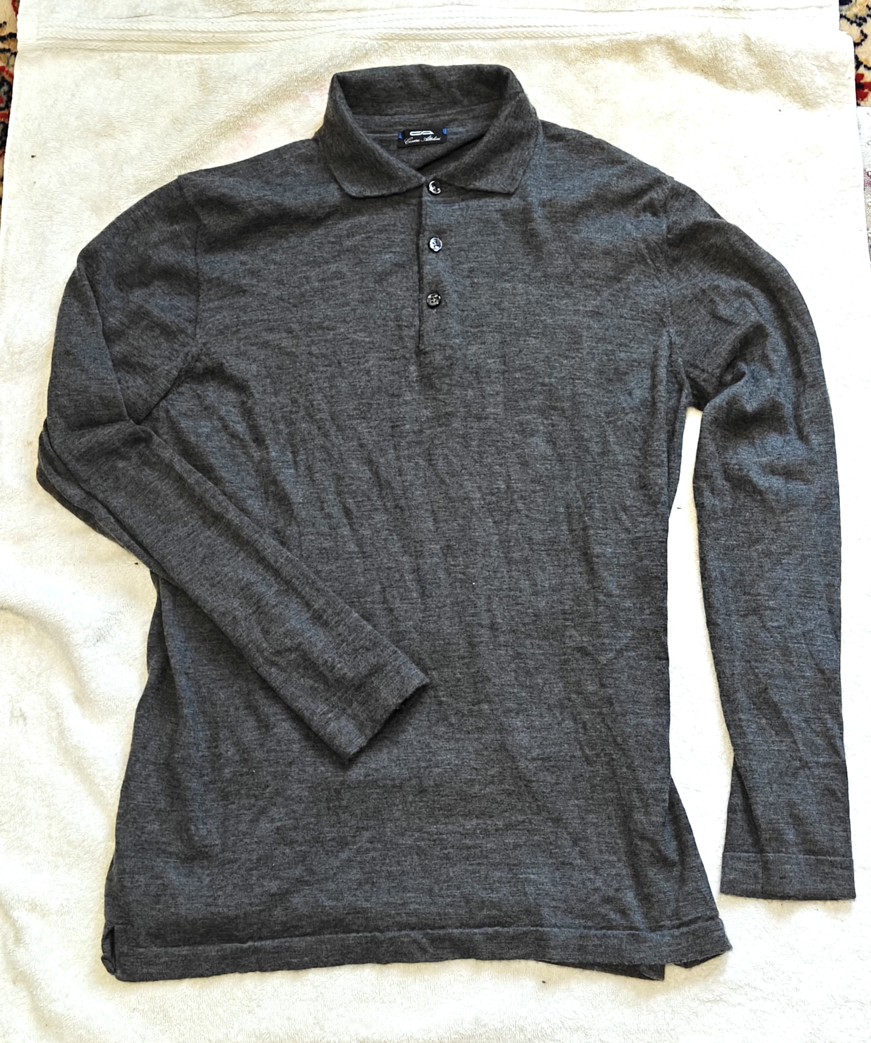 Cesare Attolini Cesare Attolini 100% Cashmere Polo Sweater Shirt Gray 54 Size US L / EU 52-54 / 3 - 4 Thumbnail