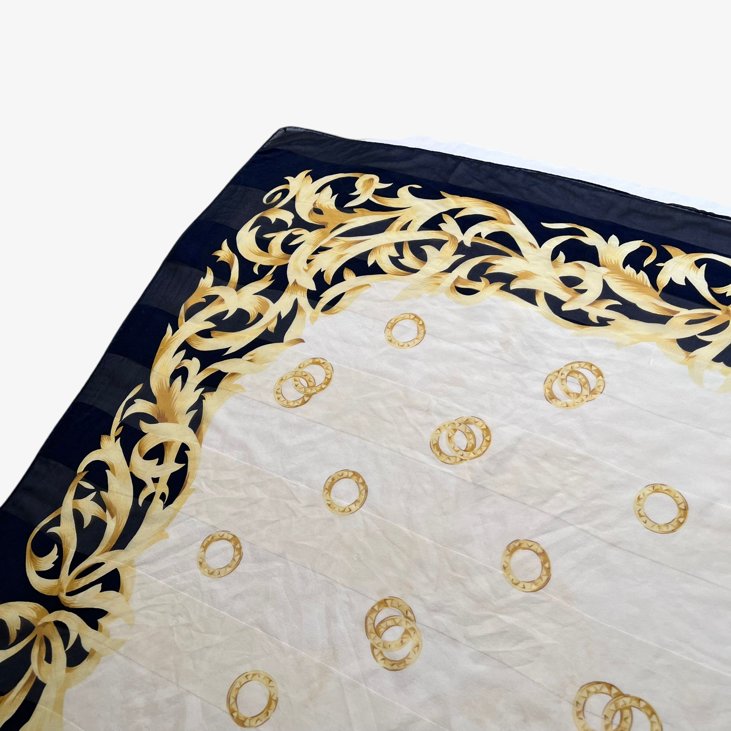 Balmain Vintage 90s Pierre Balmain Coin Abstract Floral Silk Scarf Size ONE SIZE - 5 Thumbnail