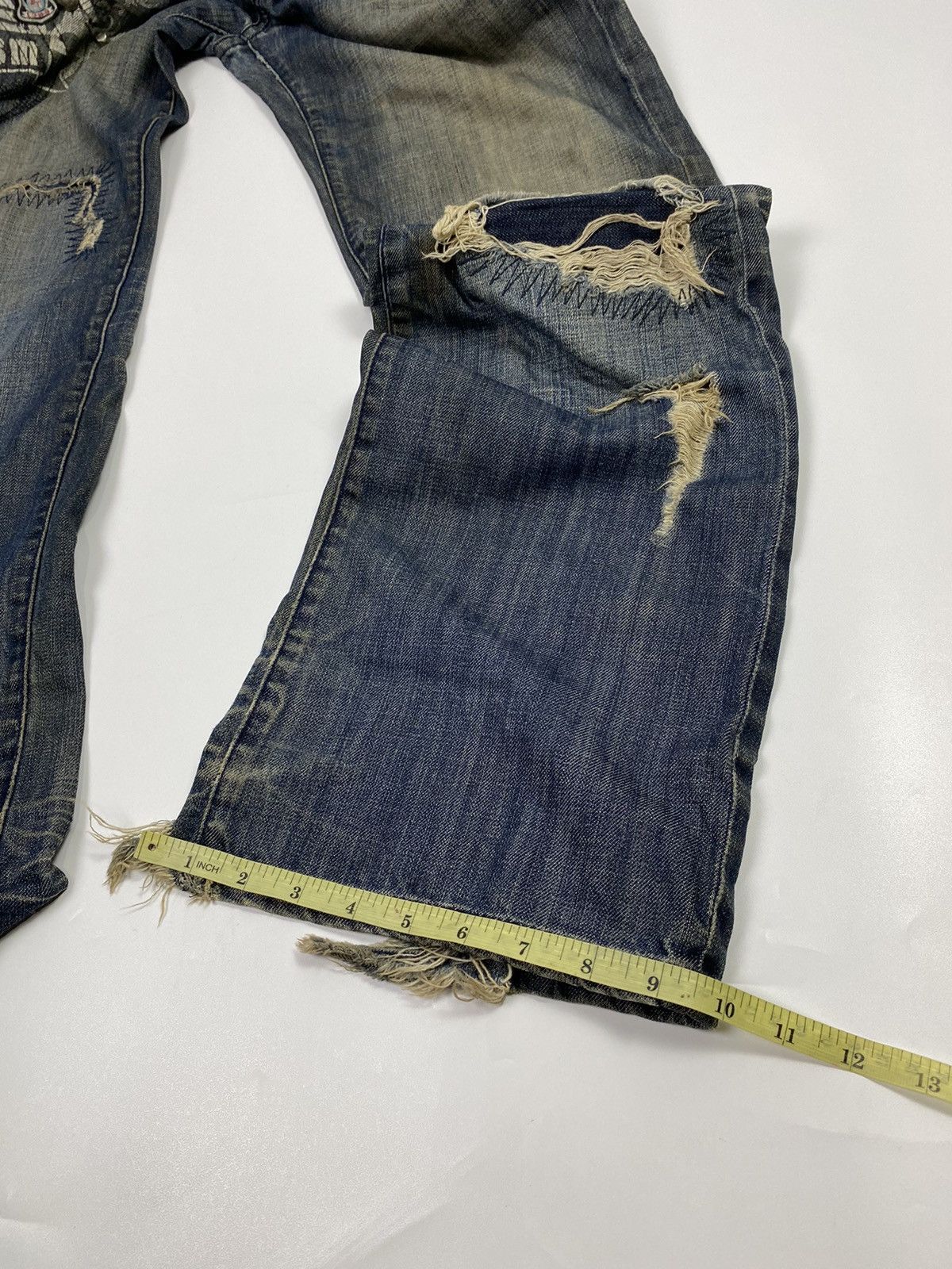 If Six Was Nine × Japanese Brand osaka big train 📍 distressed patchwork studdet jeans 32x32 Size US 32 / EU 48 - 17 Thumbnail