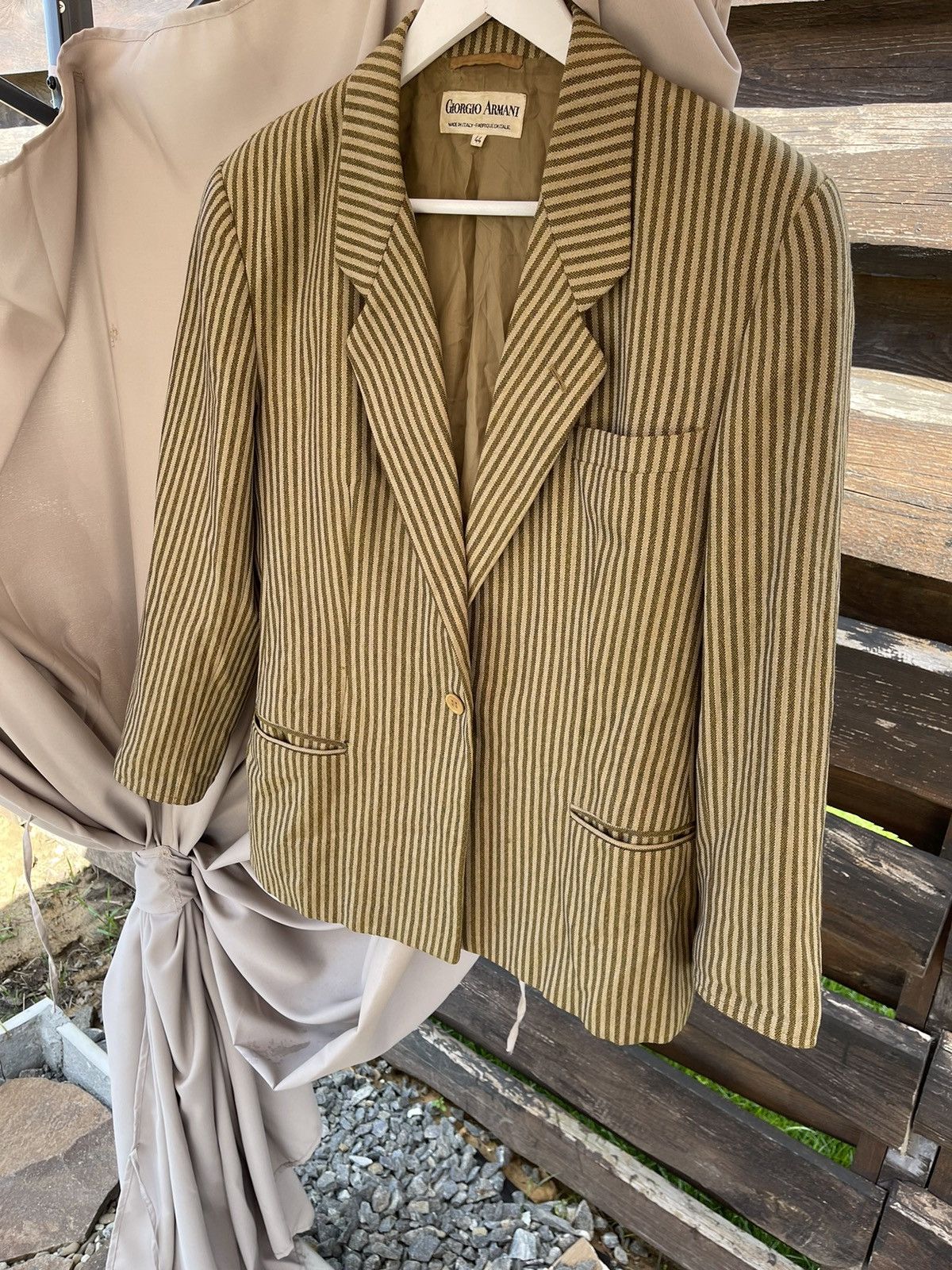 Giorgio Armani 80’s Giorgio Armani vintage striped cocktail blazer rare Size 44R - 5 Thumbnail