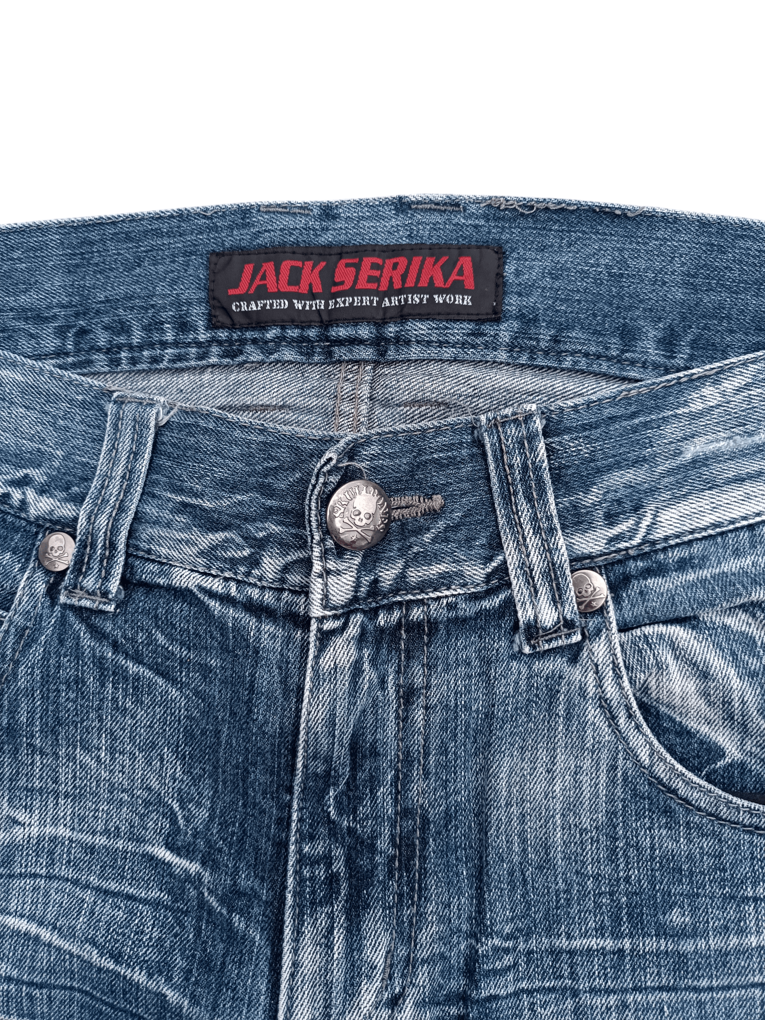 Seditionaries 🔥 Vintage Flare JACK SERIKA Seditionaries Skulls Jeans Size US 32 / EU 48 - 16 Thumbnail