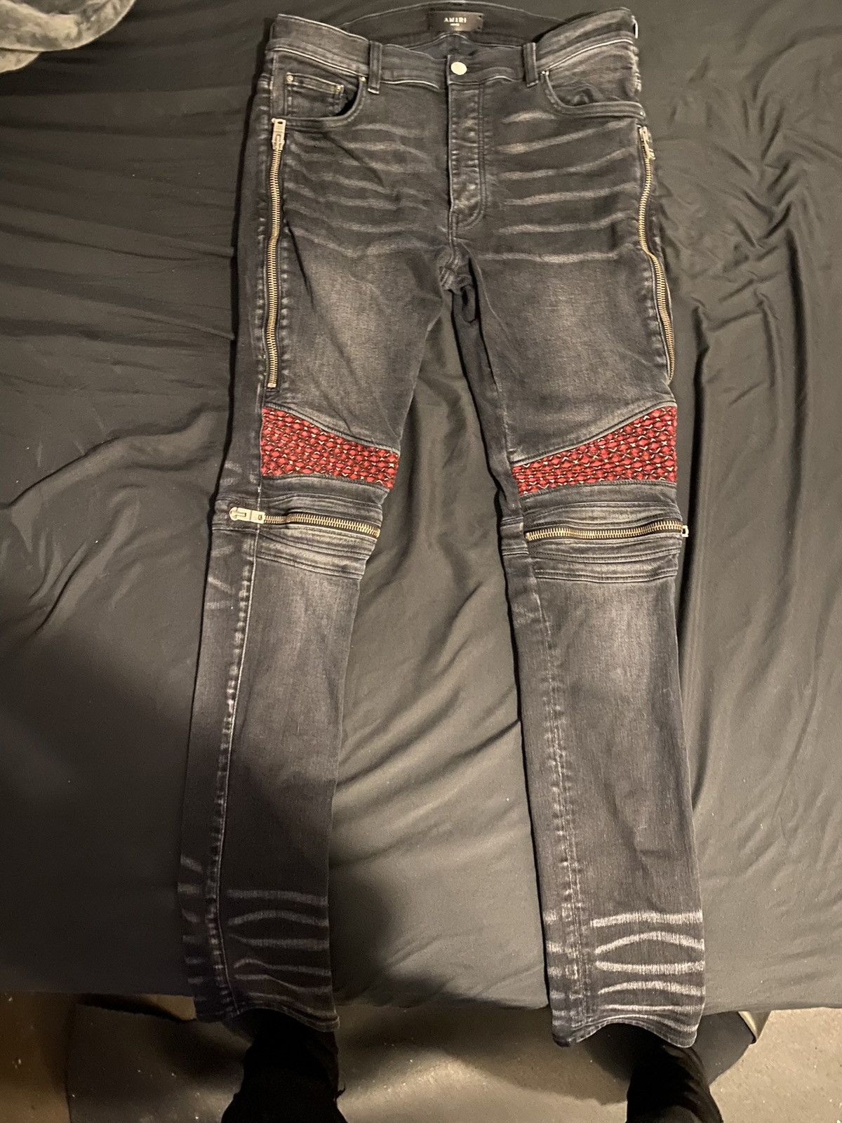 Amiri AMIRI Pink Velvet PJ MX2 Skinny Jeans Size US 34 / EU 50 - 2 Thumbnail