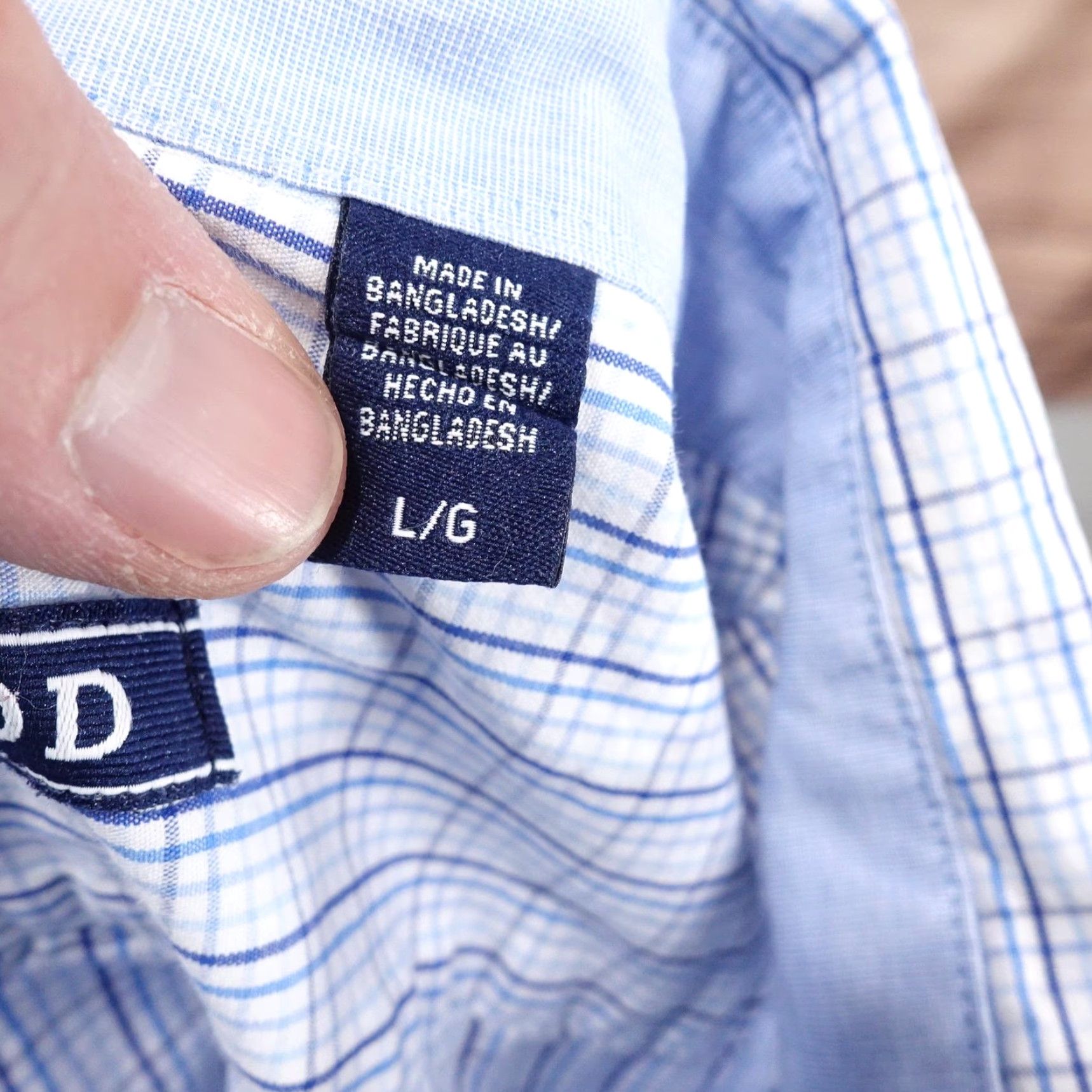 Izod IZOD Shirt Mens Large Blue Check Long Sleeve Button Down Cotton Casual Size US L / EU 52-54 / 3 - 7 Thumbnail