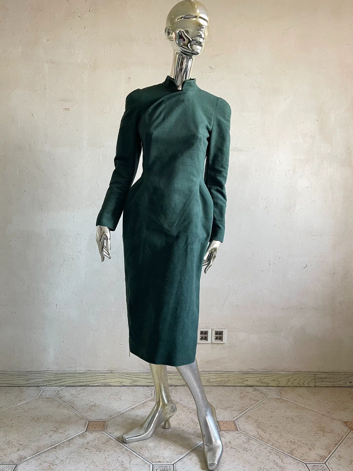Other Samuel Gui Yang 18AW NOS Green Cheongsam Dress Size 10 Size L / US 10 / IT 46 - 1 Thumbnail