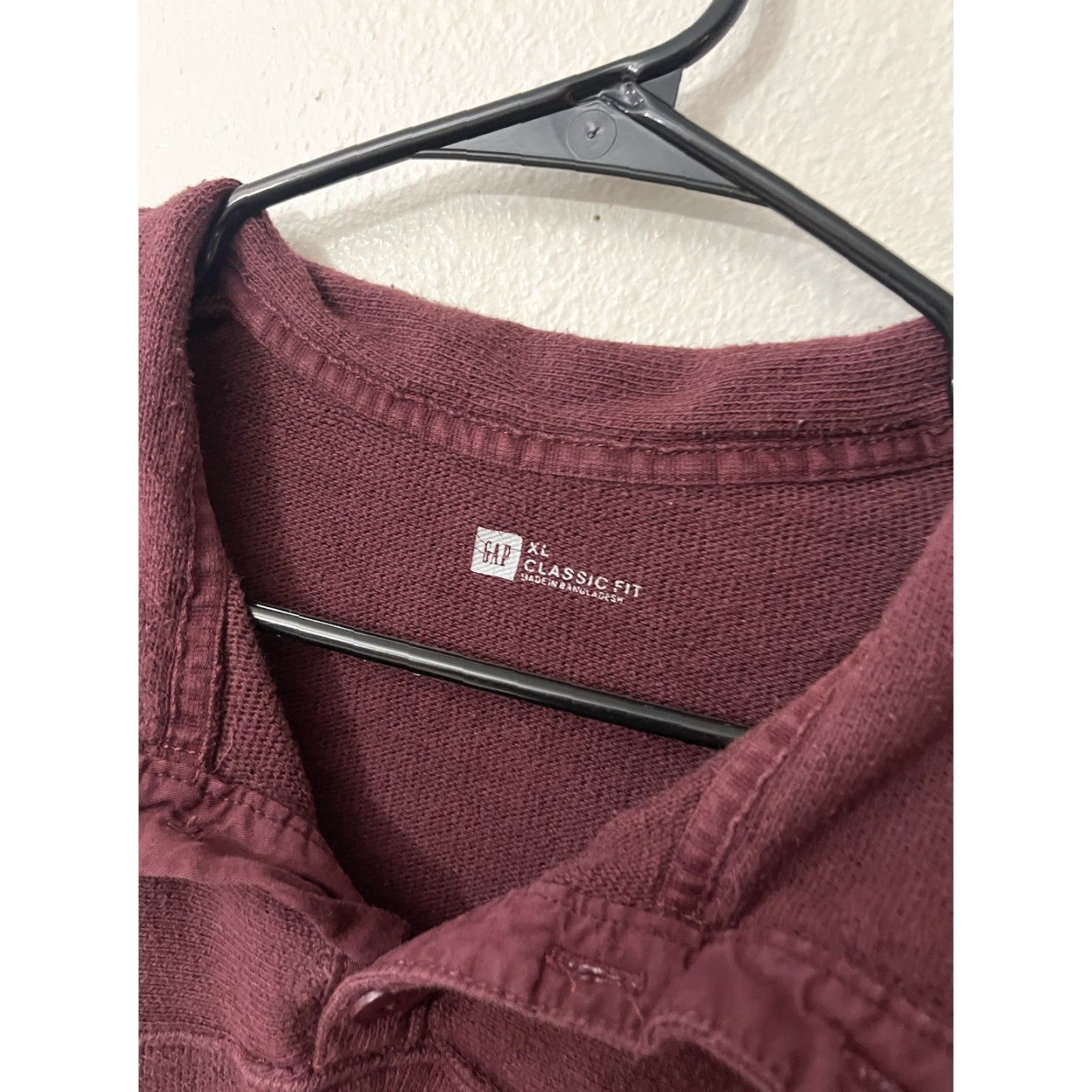 Gap VINTAGE Gap Mens Button Up Collar Sweater Maroon Pullover Knit XL Burgundy Acrylic Cotton Nylon Button Closure Pullover Knit Outdoor Fall Winter Mens Size US XL / EU 56 / 4 - 3 Thumbnail