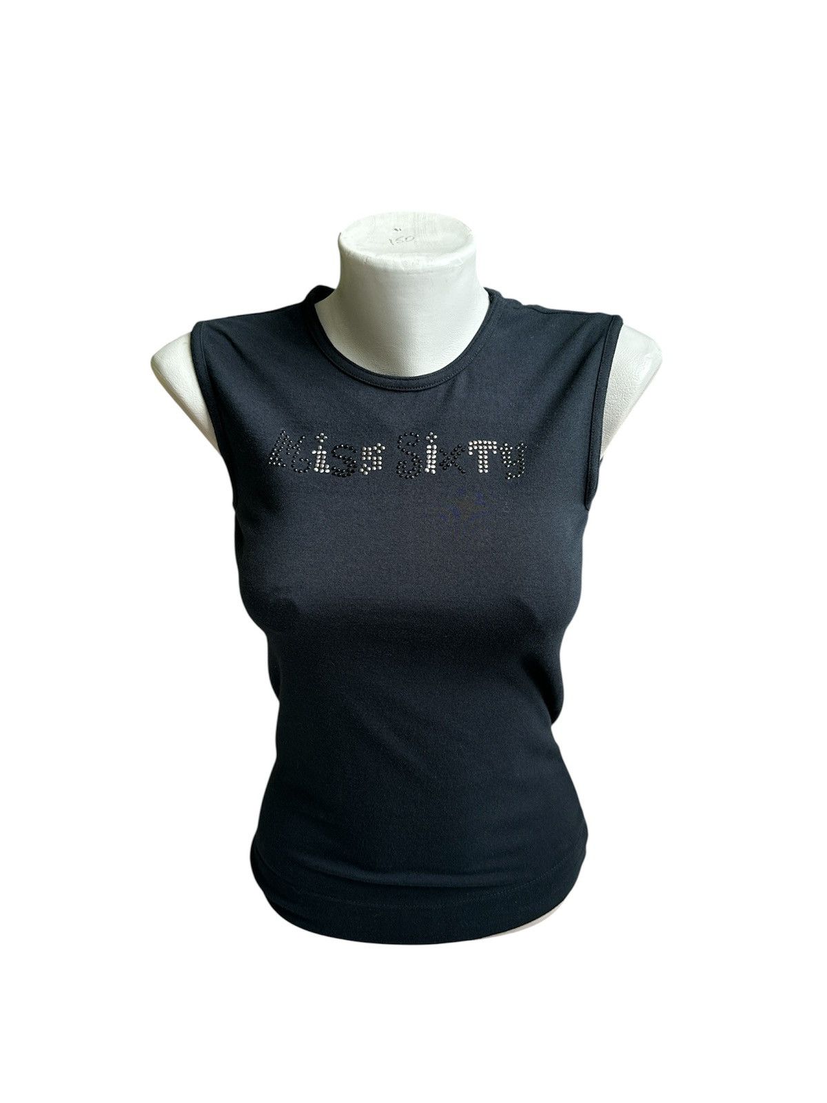 Miss Sixty Vintage Miss Sixty Studded Rhinestones Logo Crop Top Y2K Size S / US 4 / IT 40 - 1 Thumbnail
