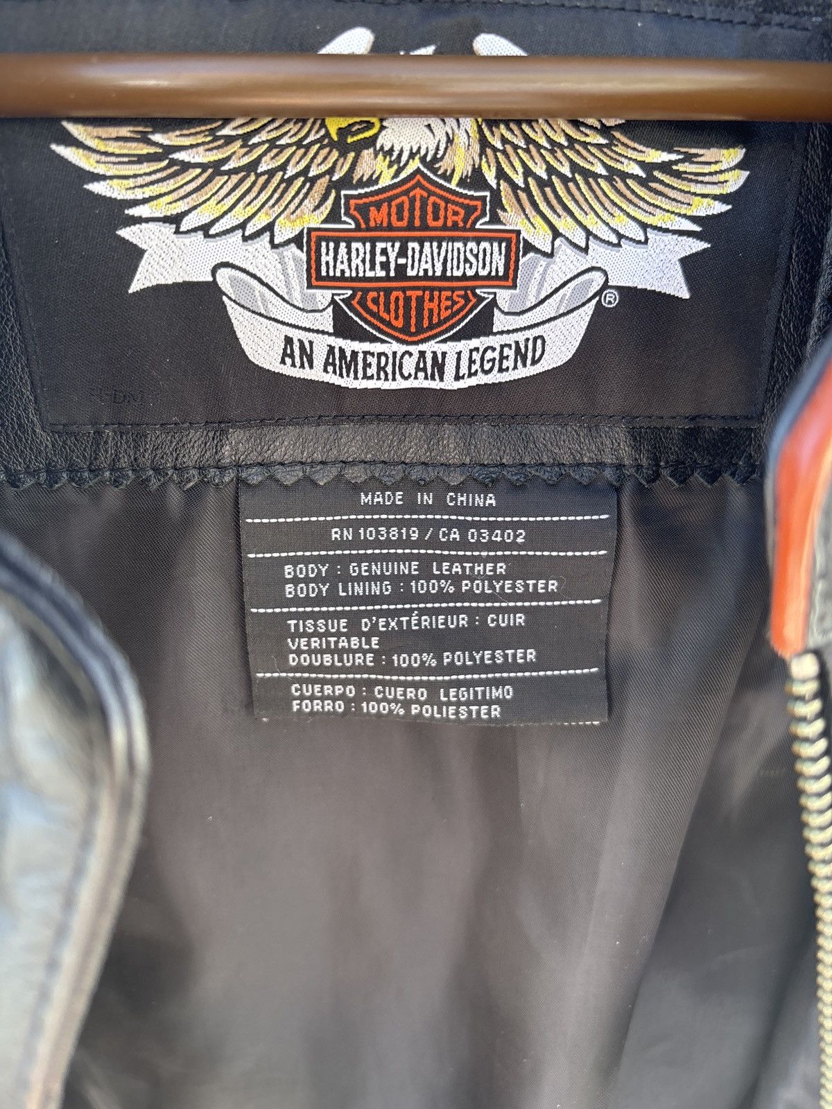 Harley Davidson Harley Davidson Black and Orange Biker Jacket. Size XL / US 12-14 / IT 48-50 - 3 Thumbnail