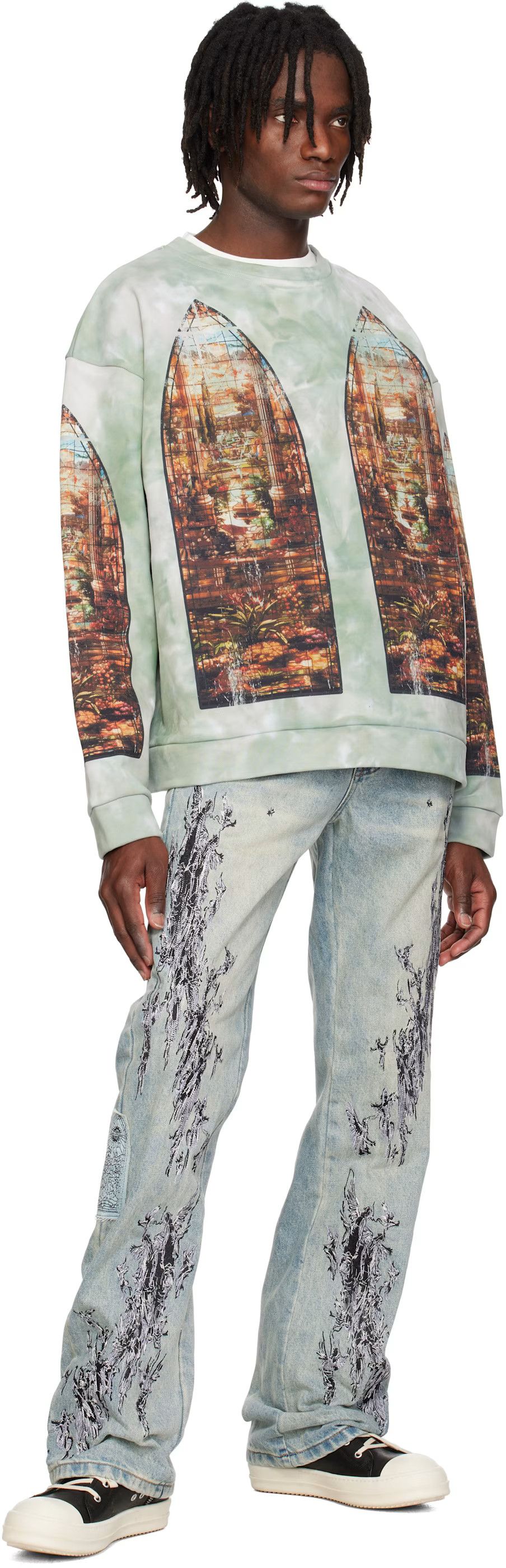 Who Decides War o1h1sh10525 Scratched Denim Pant in Blue Size US 40 / EU 56 - 5 Thumbnail