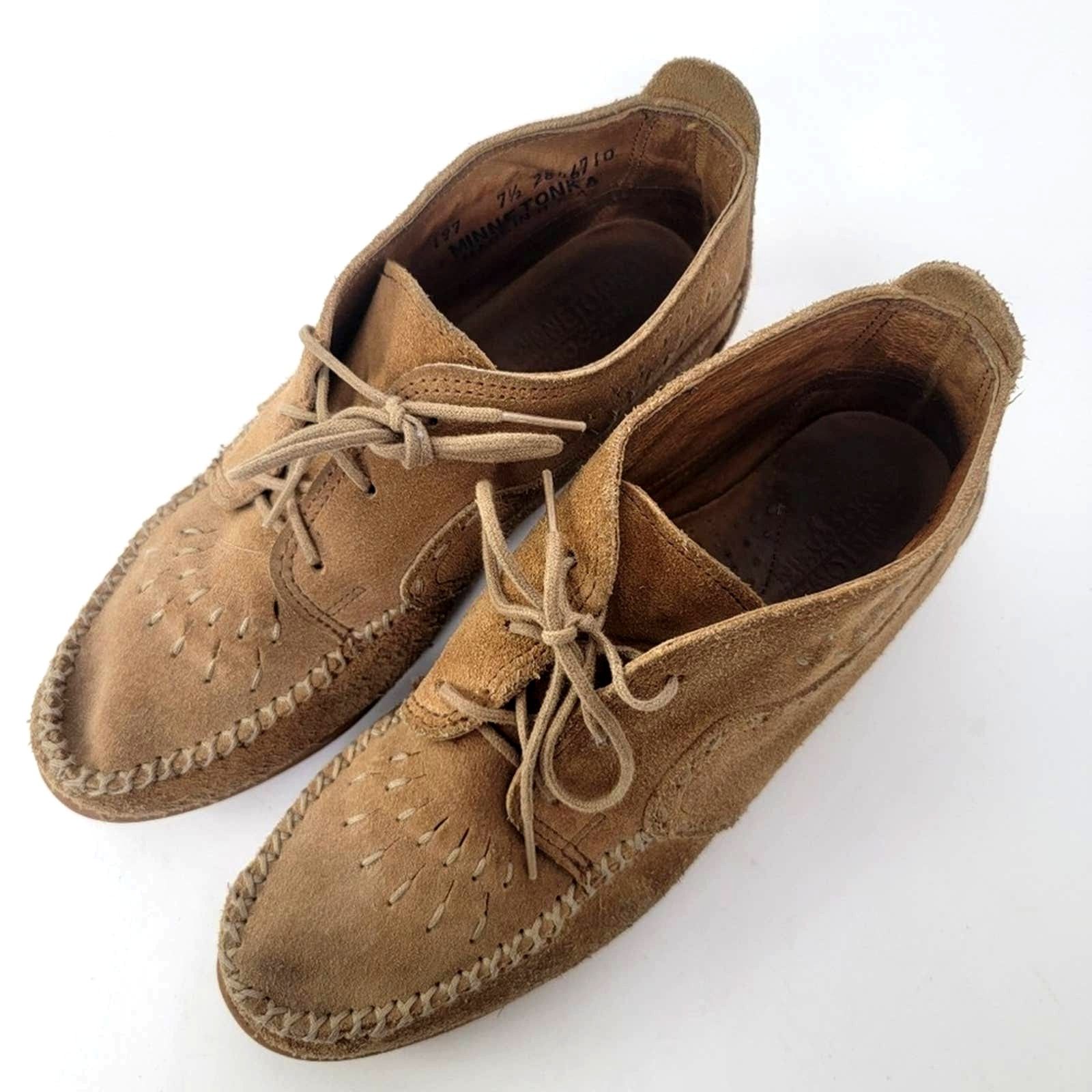 Minnetonka Minnetonka Brown Suede Ankle Moccassin Booties - 7.5 Size US 7.5 / IT 37.5 - 1 Thumbnail