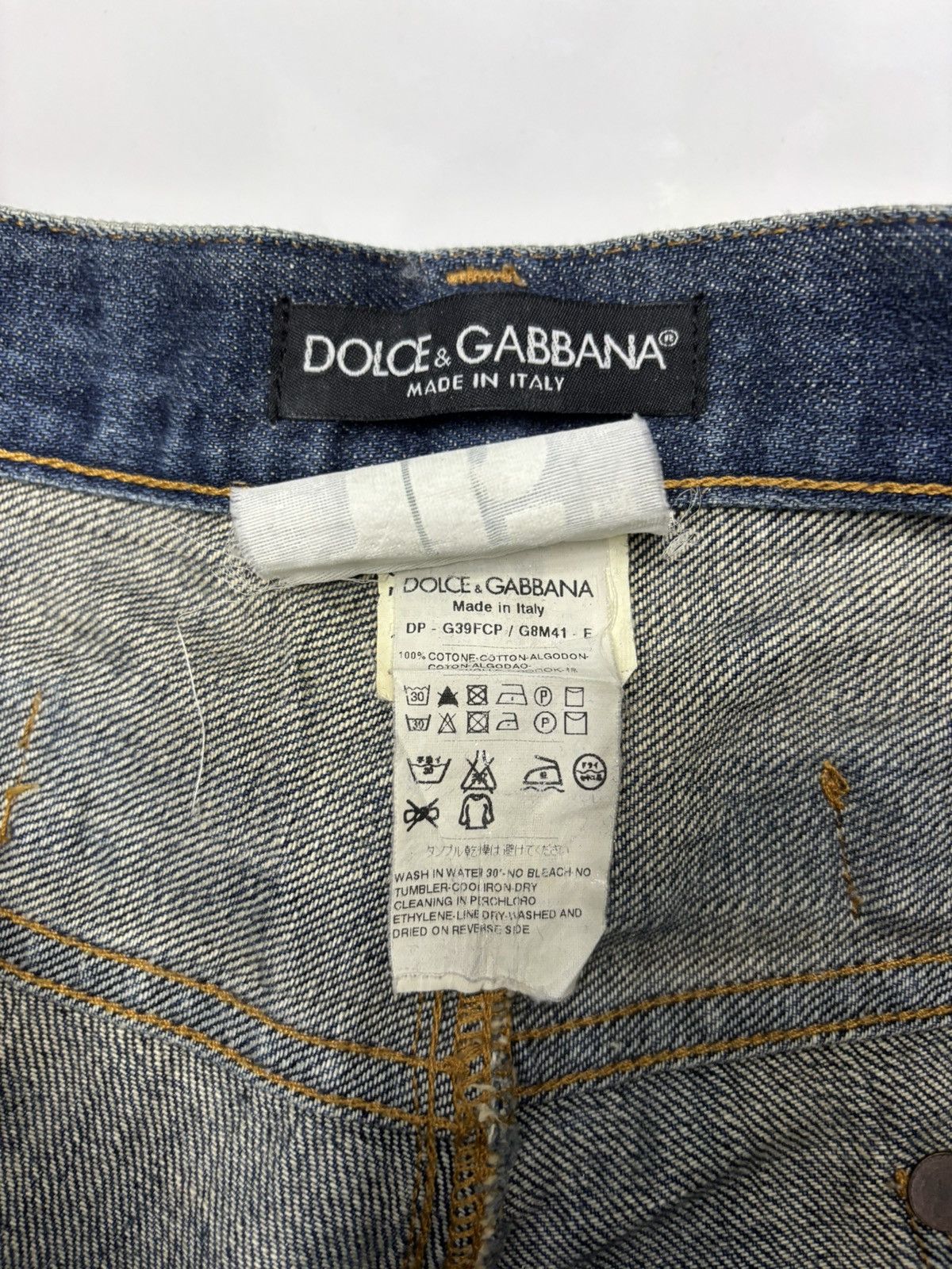 Dolce & Gabbana Dolce & Gabbana Distressed Straight Leg Denim Jeans Size US 33 - 11 Thumbnail