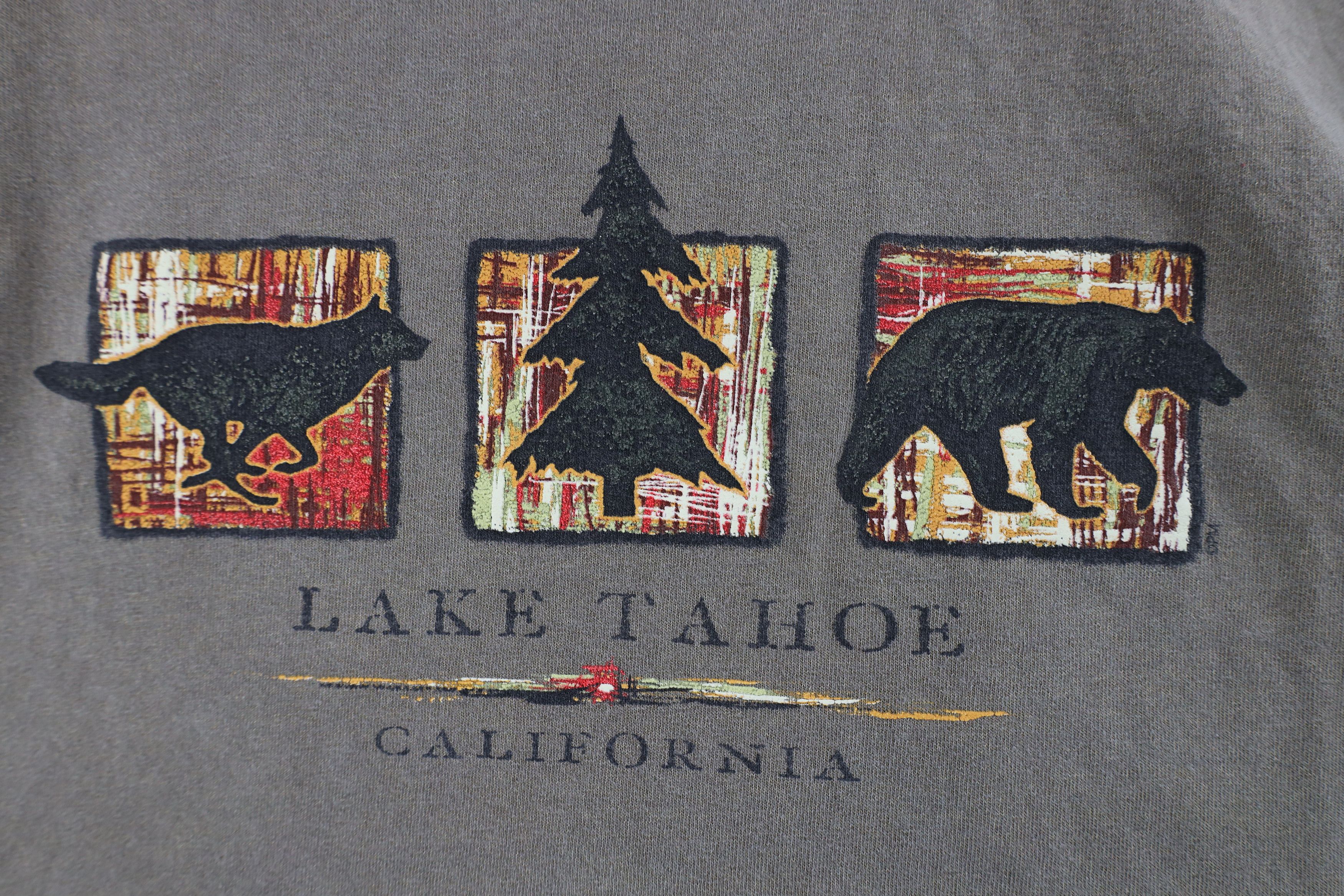 Vintage Vintage Streetwear Lake Tahoe California Bear Wolf T-Shirt Size US XL / EU 56 / 4 - 4 Thumbnail