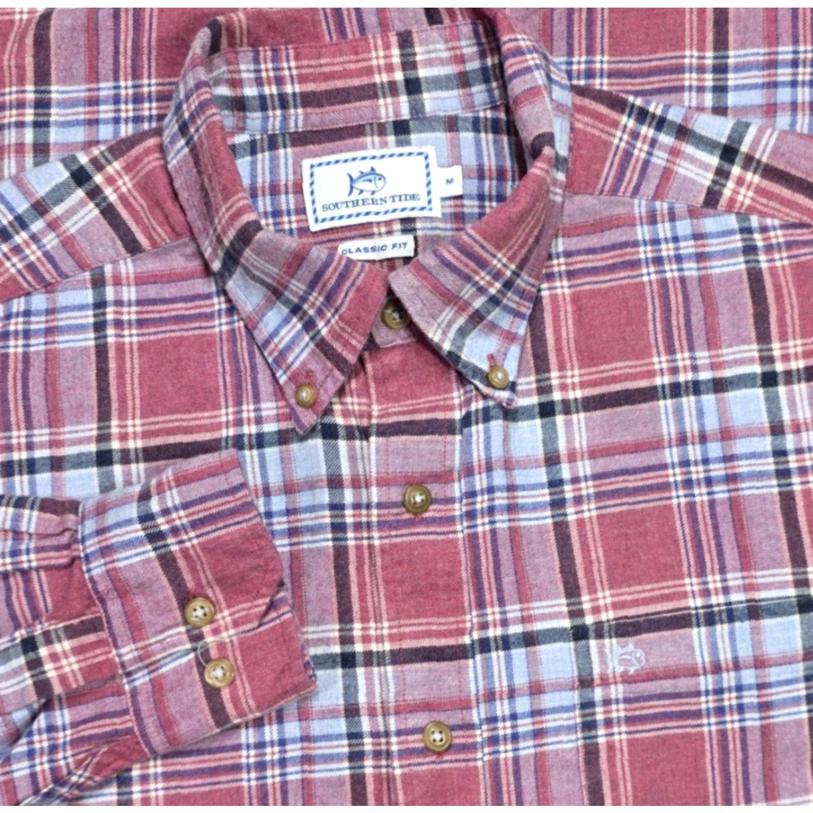 Southern Tide Southern Tide Classic Fit Men's Pink Plaid Button Up Long Sleeve Shirt M Size US M / EU 48-50 / 2 - 2 Thumbnail