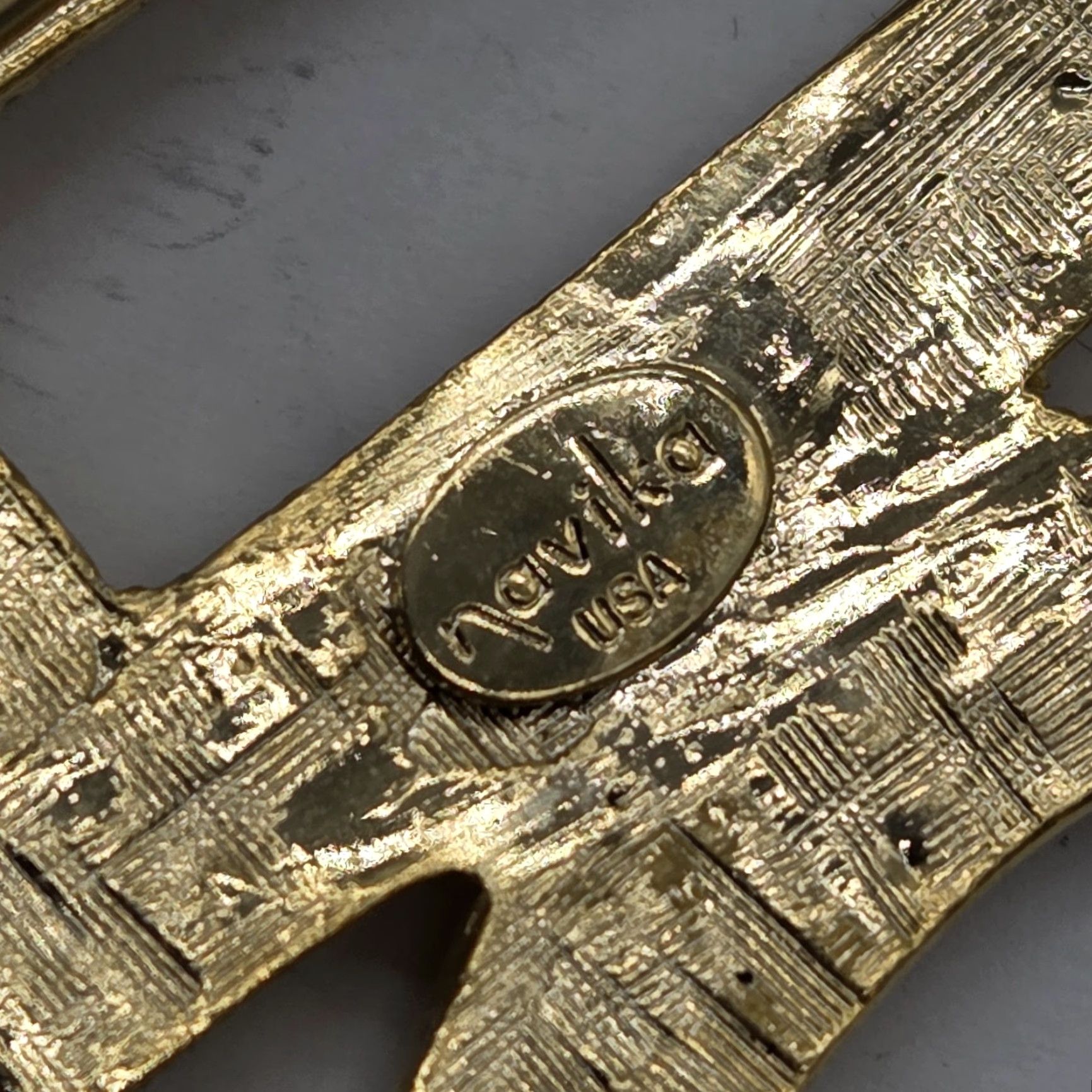 Vintage Navika GOLF Sign Rhinestones Gold Tone Glamorous Belt Buckle Womens Size ONE SIZE - 3 Thumbnail
