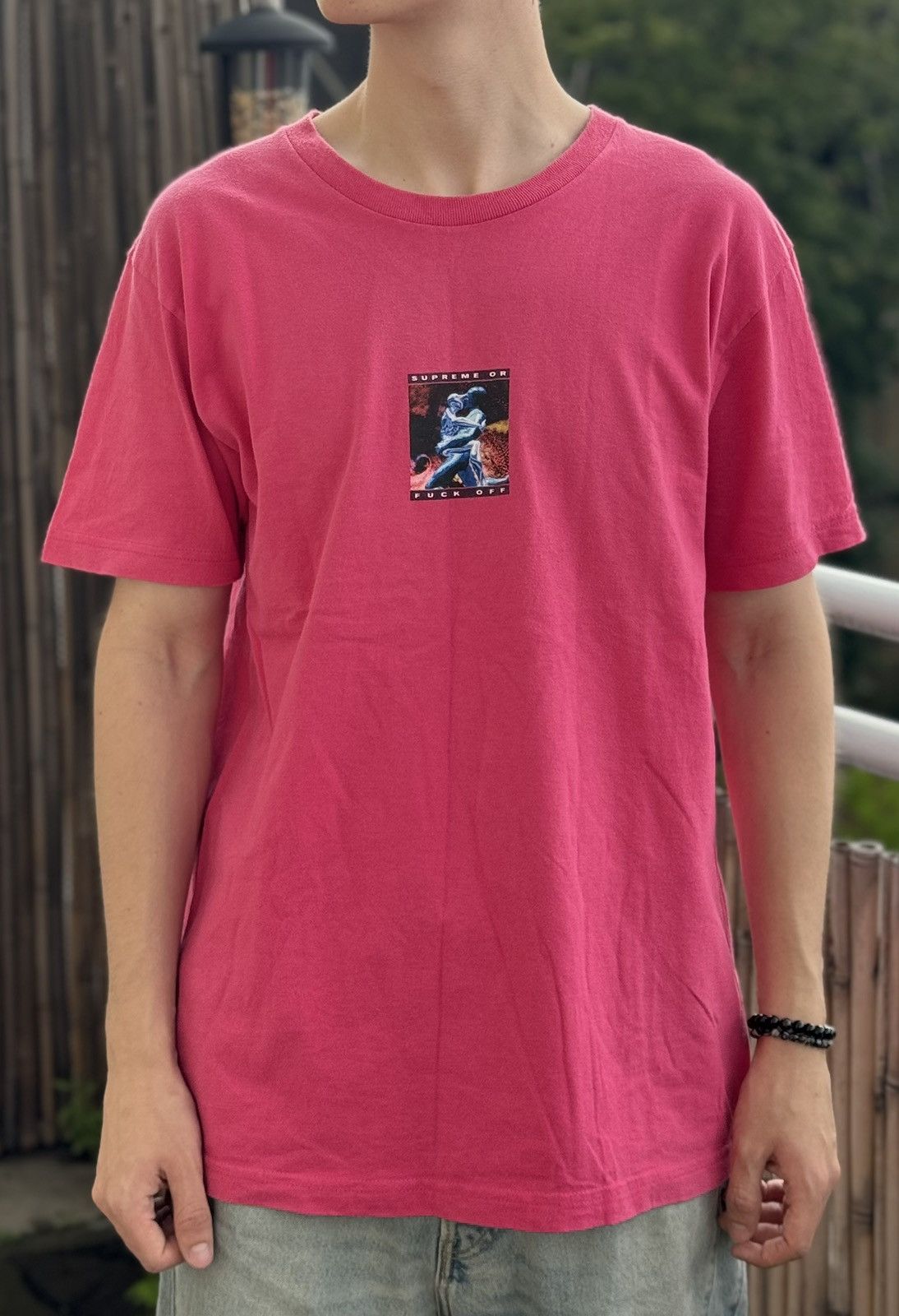 Supreme Supreme Authentic Cyber Tee Dark Pink Men's SS17 Size US L / EU 52-54 / 3 - 2 Thumbnail