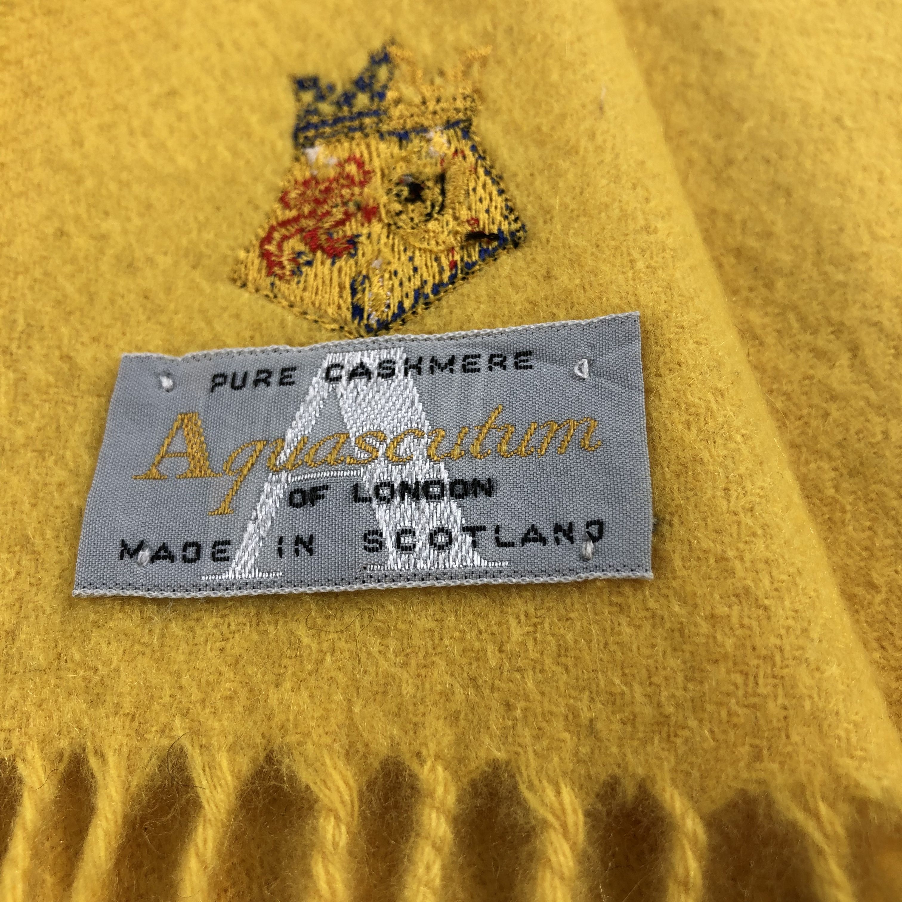 Aquascutum Aquascutum Yellow Cashmere Scarf Muffler V823 Size ONE SIZE - 5 Thumbnail