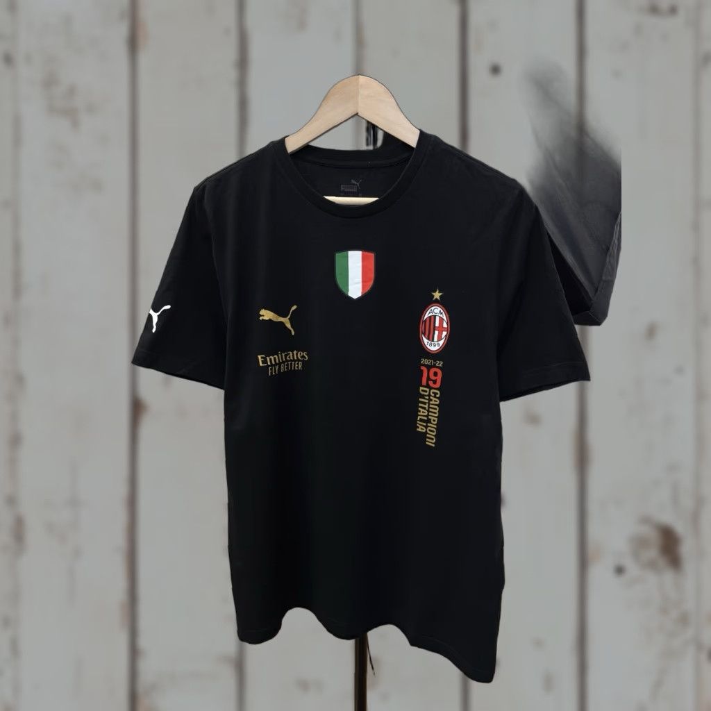 Puma PUMA AC Milan 2021-22 Champions T Shirt Campioni D’Italia L Mens Black Size US L / EU 52-54 / 3 - 1 Thumbnail