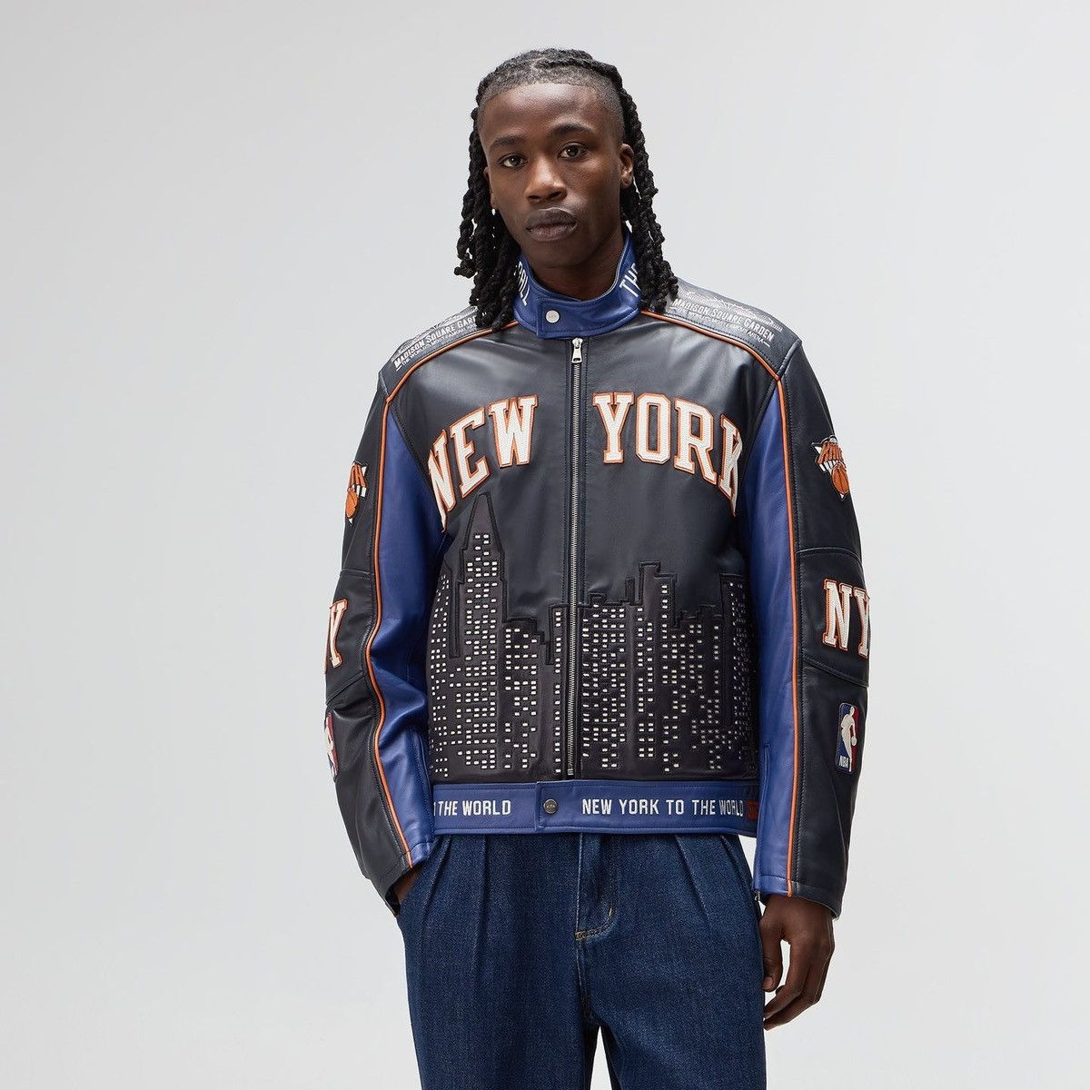 Avirex × Kith Kith for the New York Knicks Leather Moto Jacket Skyline XL Size US XL / EU 56 / 4 - 2 Thumbnail