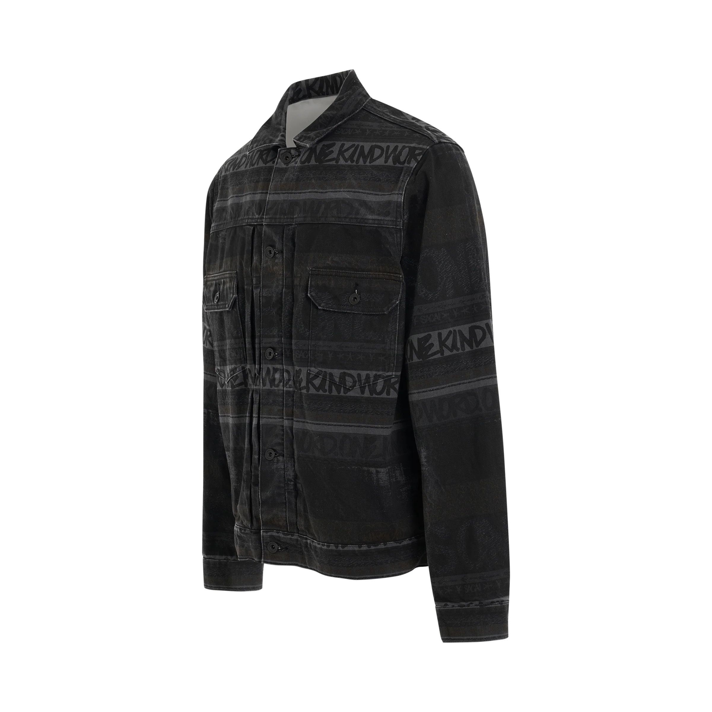 Sacai o1mris0824 Denim Jacket in Black Size US M / EU 48-50 / 2 - 2 Thumbnail