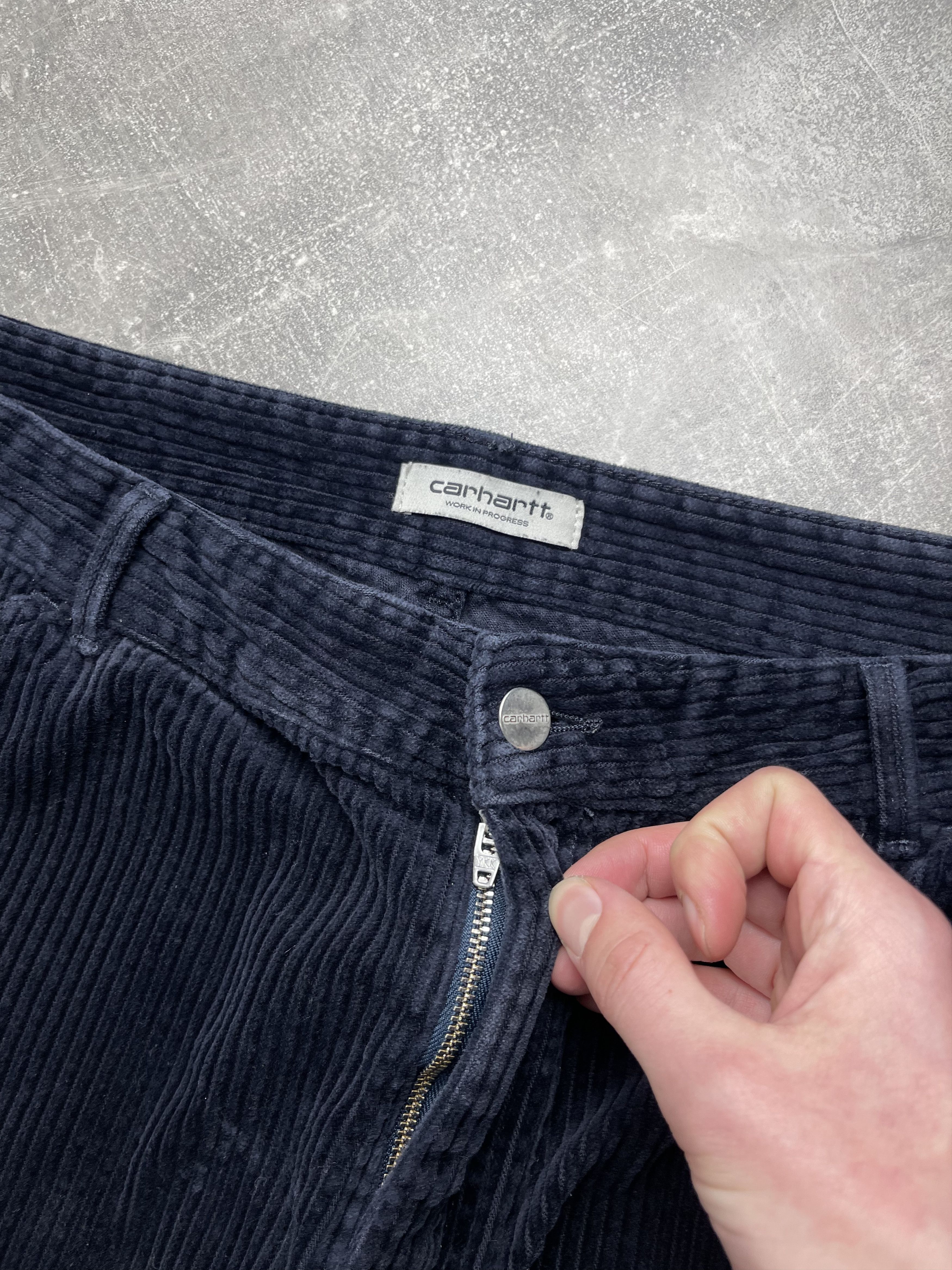 Carhartt Wip Carhartt WIP corduroy wide W simple pant pants navy blue Size US 32 / EU 48 - 9 Thumbnail