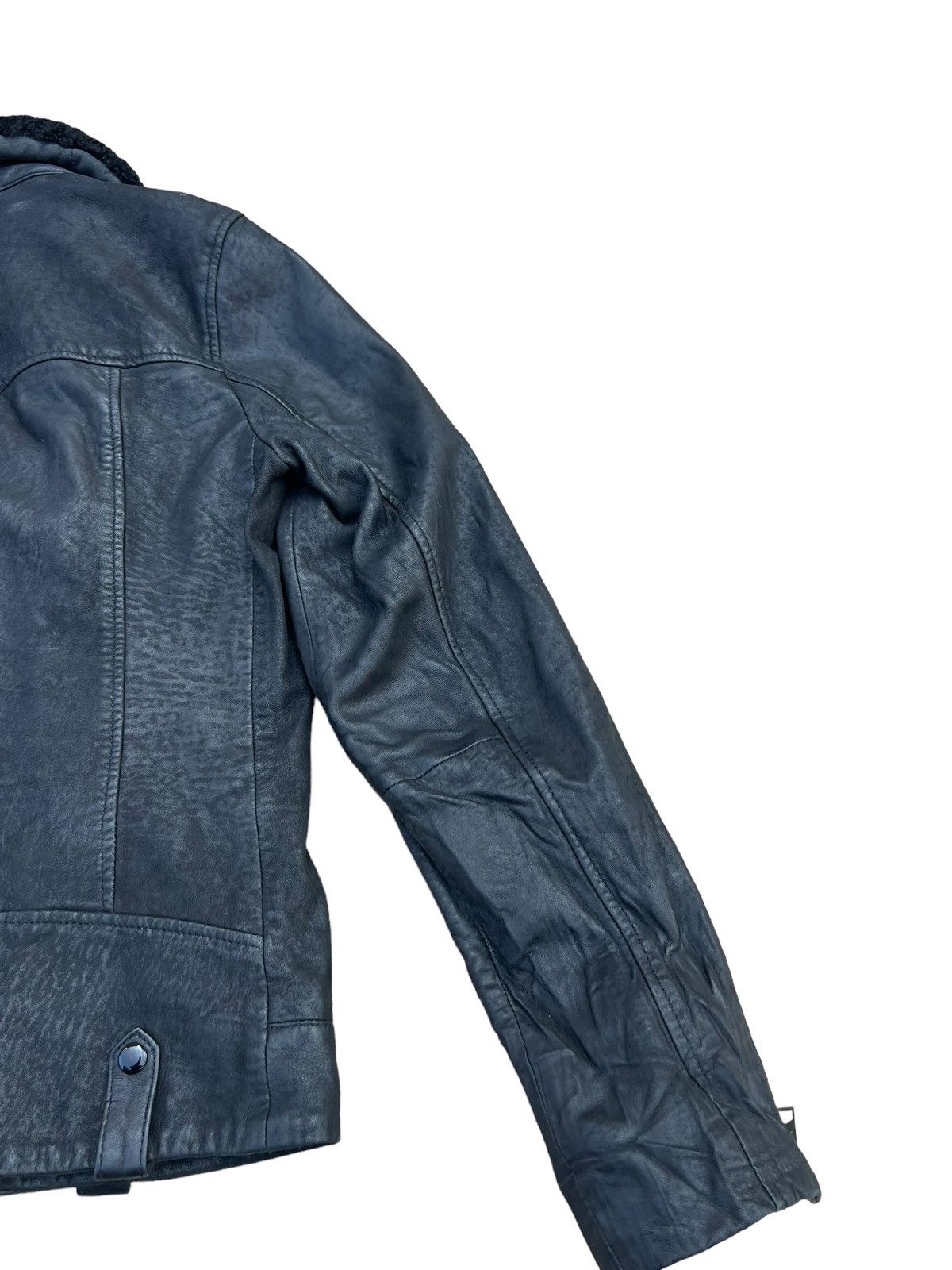 Allsaints AllSaints Shearling Collar Hanoi Leather Biker Jacket Size US S / EU 44-46 / 1 - 22 Thumbnail