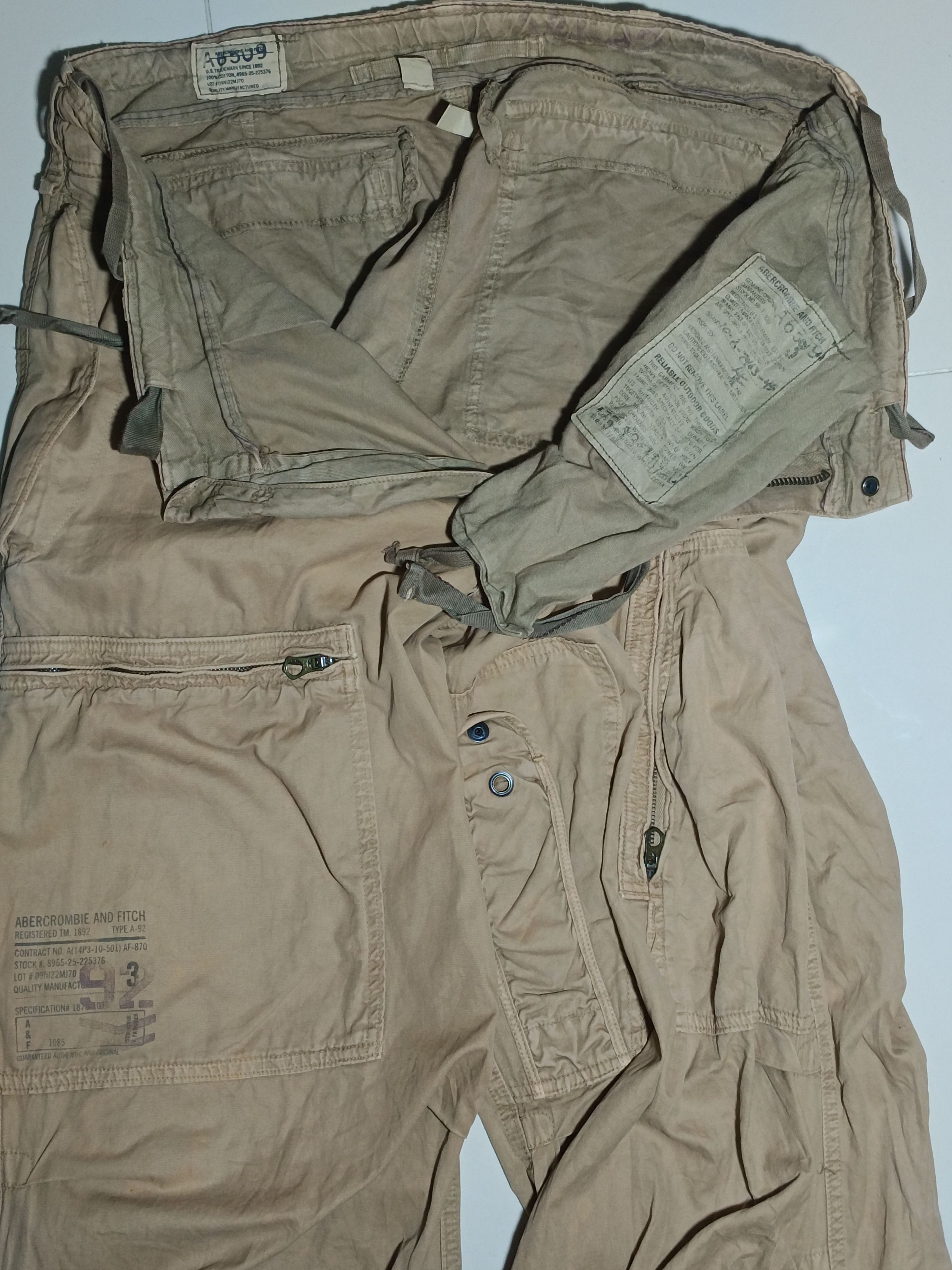 Abercrombie & Fitch Vintage Abercrombie Fitch Khaki Cargo Baggy Paratrooper Y2K Size US 34 / EU 50 - 10 Thumbnail