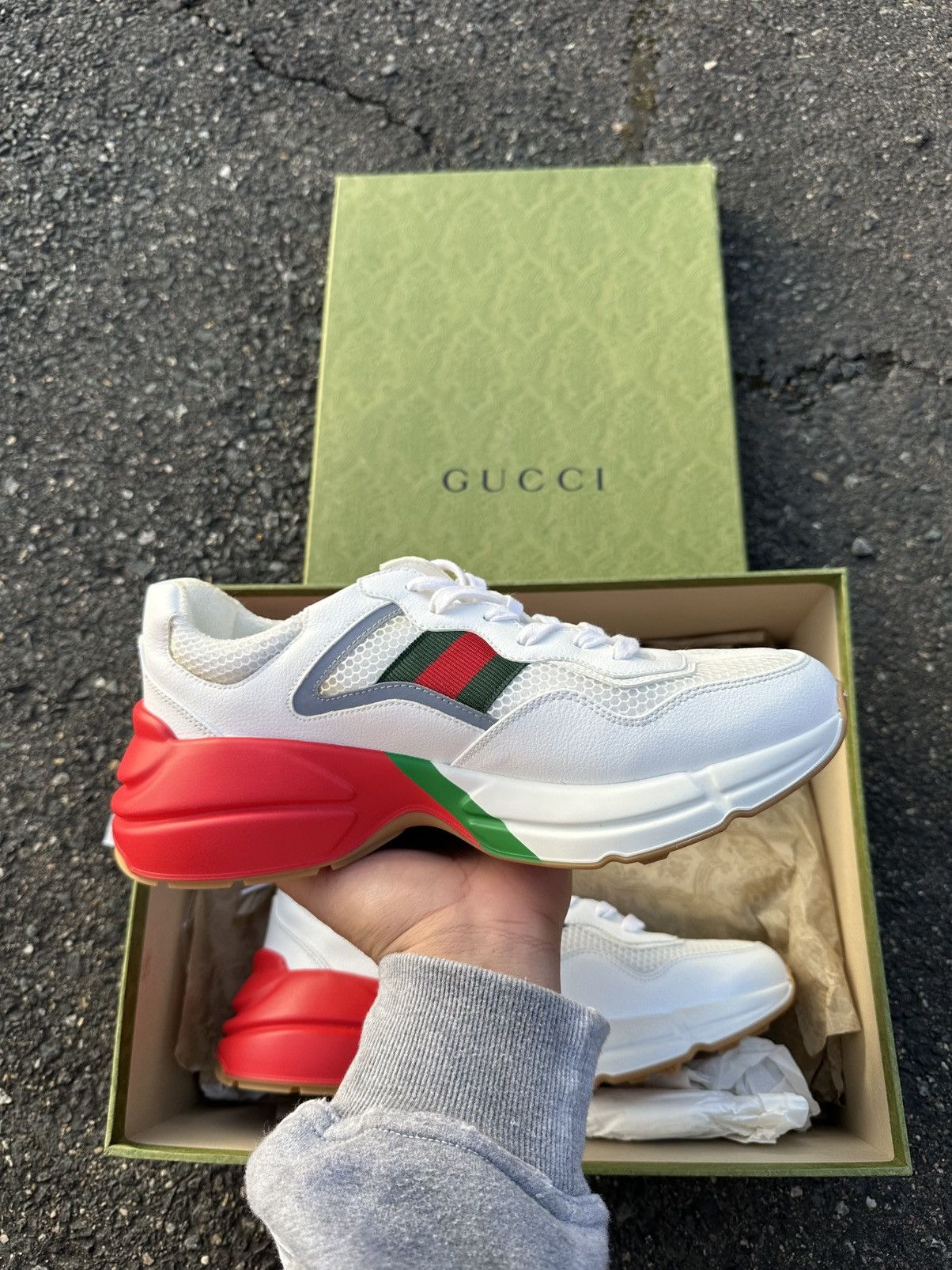 Gucci Gucci Rython Red/White Size US 9 / EU 42 - 9 Thumbnail