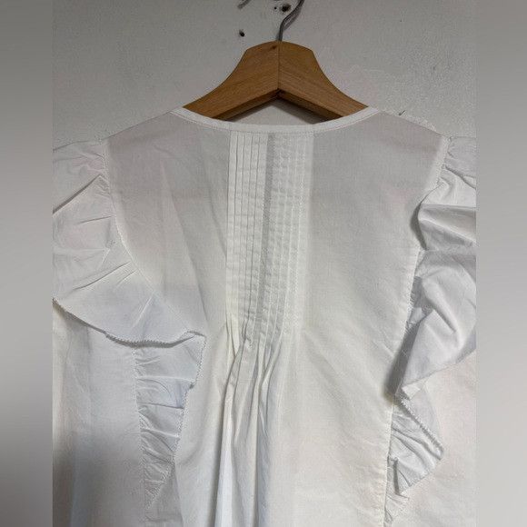 Joie Joie White Ruffle Front Pintuck Blouse Size S Size S / US 4 / IT 40 - 9 Thumbnail