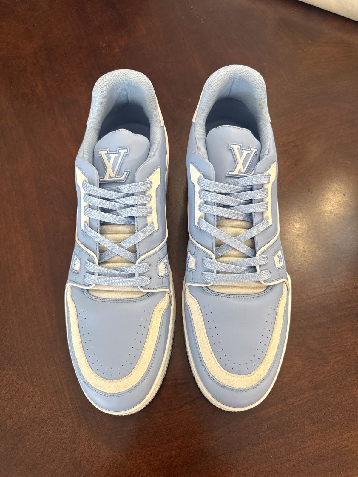 Louis Vuitton Louis Vuitton LV Trainer #54 Light Blue White Size LV 12 Size US 12 / EU 45 - 3 Thumbnail