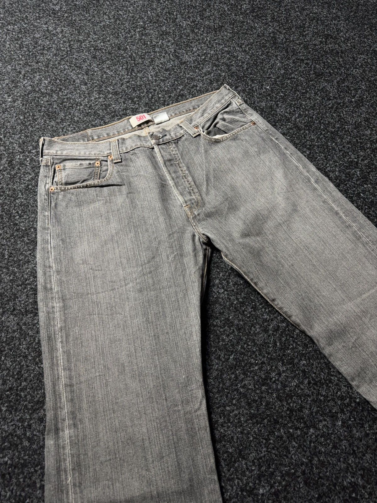 Levi's Vintage 00s Levi’s 501 Grey Wash Straight Leg Jeans LGB Y2K Size US 36 / EU 52 - 4 Thumbnail