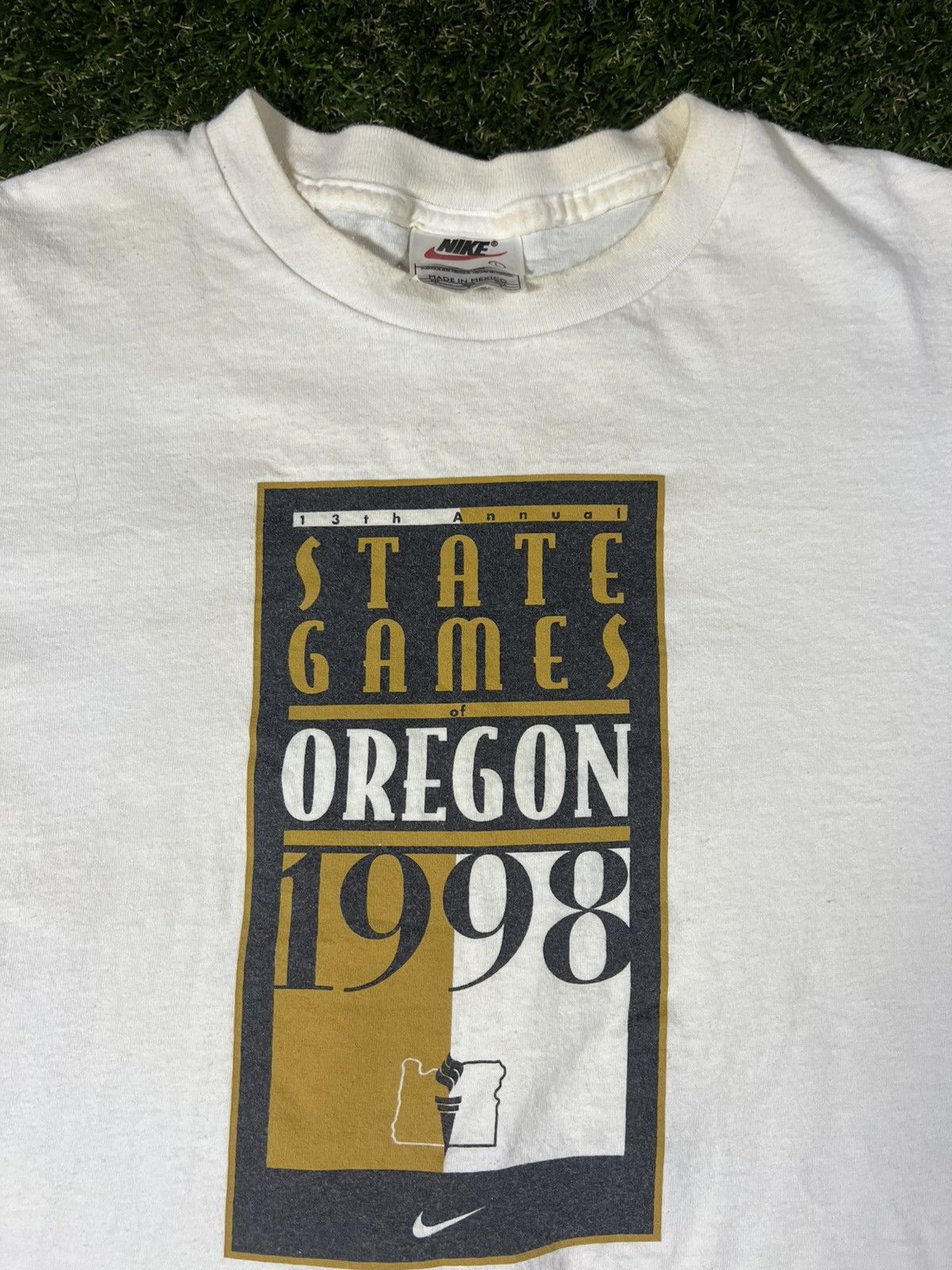 Nike Vintage 90s Oregon State Games Nike Track Olympics Sport Tee Size US L / EU 52-54 / 3 - 3 Thumbnail