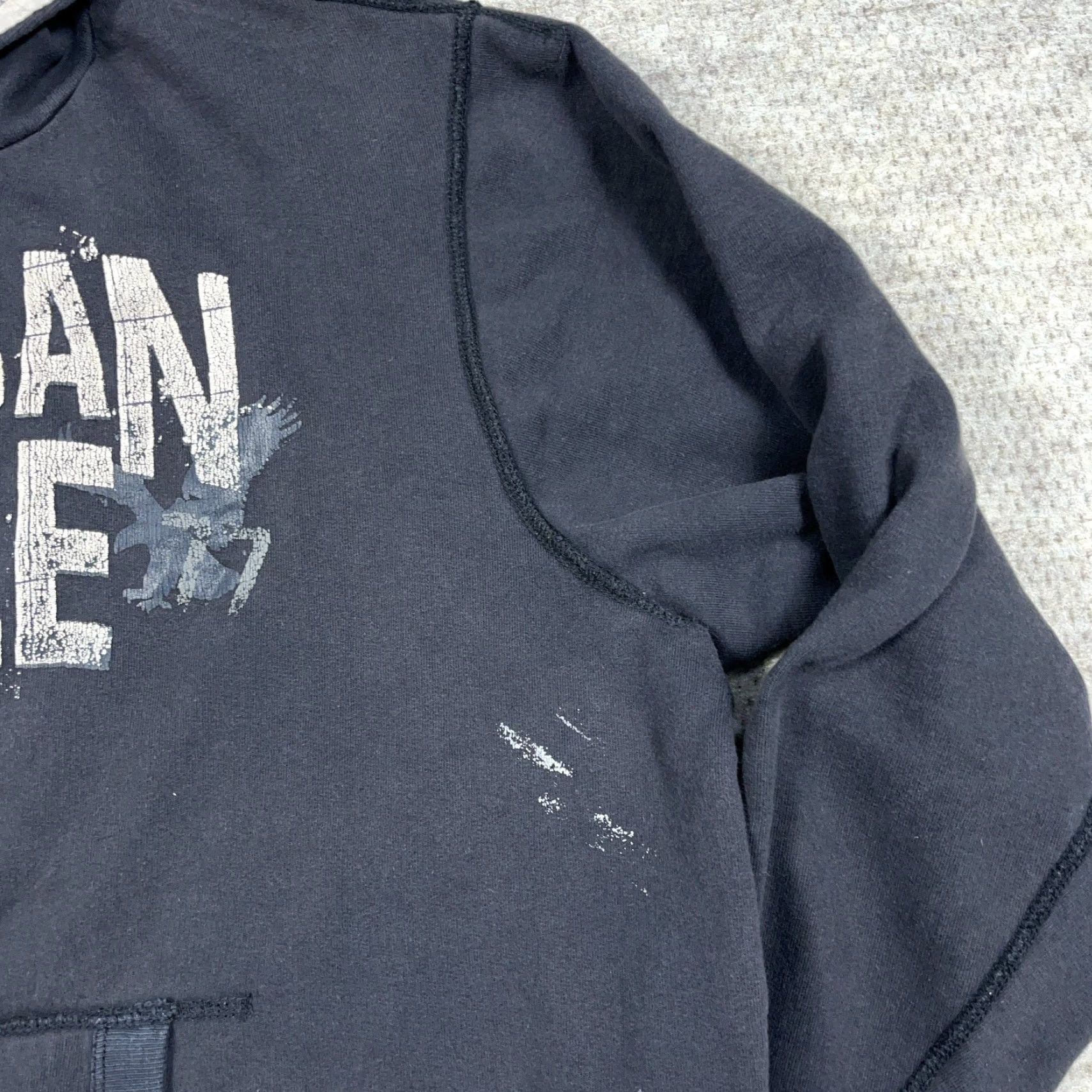 American Eagle Outfitters VINTAGE American Eagle Outfitters Hoodie Men 2XL Black Sweatshirt Hooded Embroidered Logo Graphic Print Size US XXL / EU 58 / 5 - 3 Thumbnail