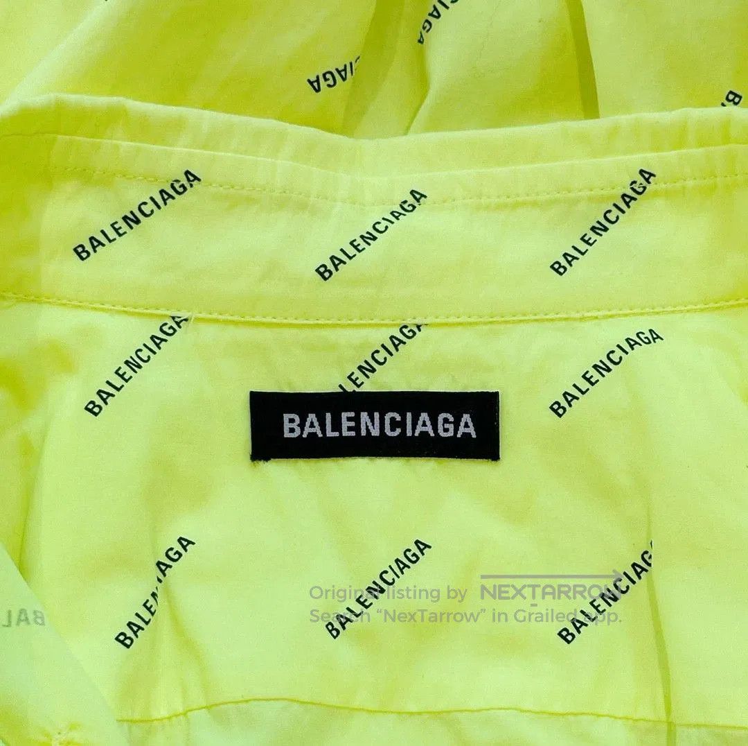 Balenciaga Balenciaga Neon Yellow Long Sleeve Shirt. Size US XL / EU 56 / 4 - 6 Thumbnail