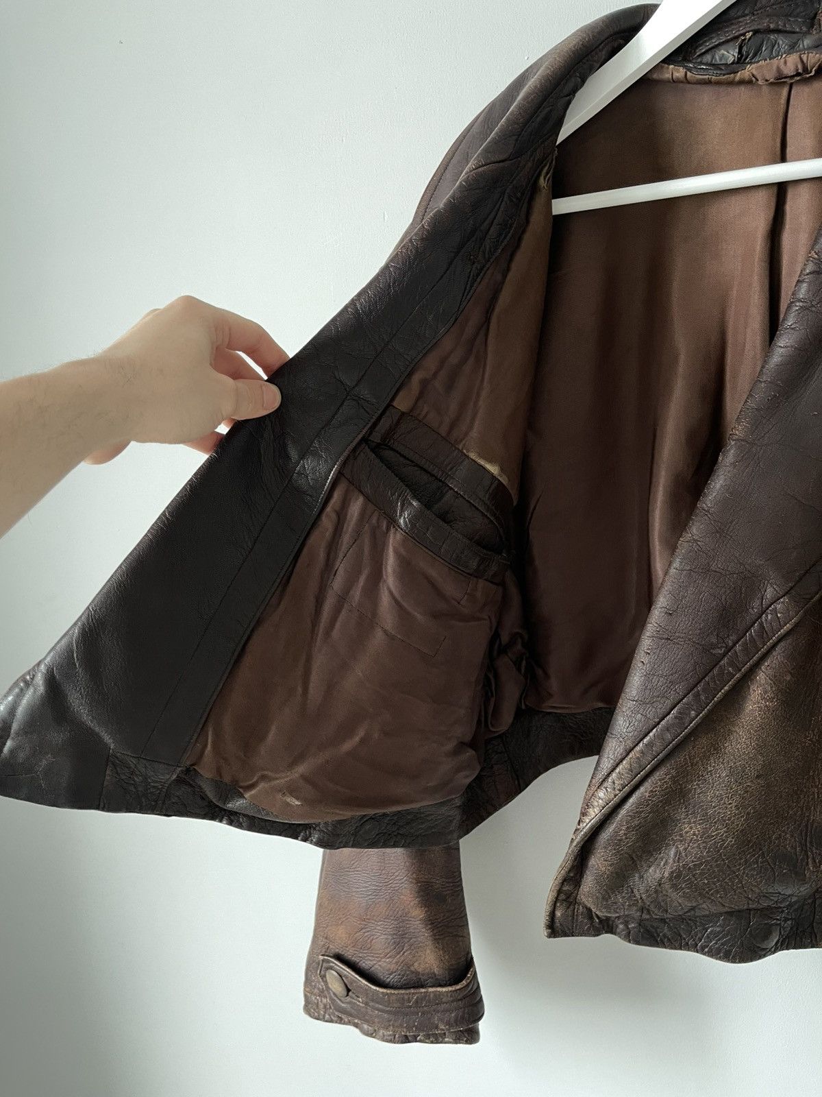 Vintage Vintage 1950's Germany Cowhide Leather Cropped Moto Jacket Size US L / EU 52-54 / 3 - 13 Thumbnail