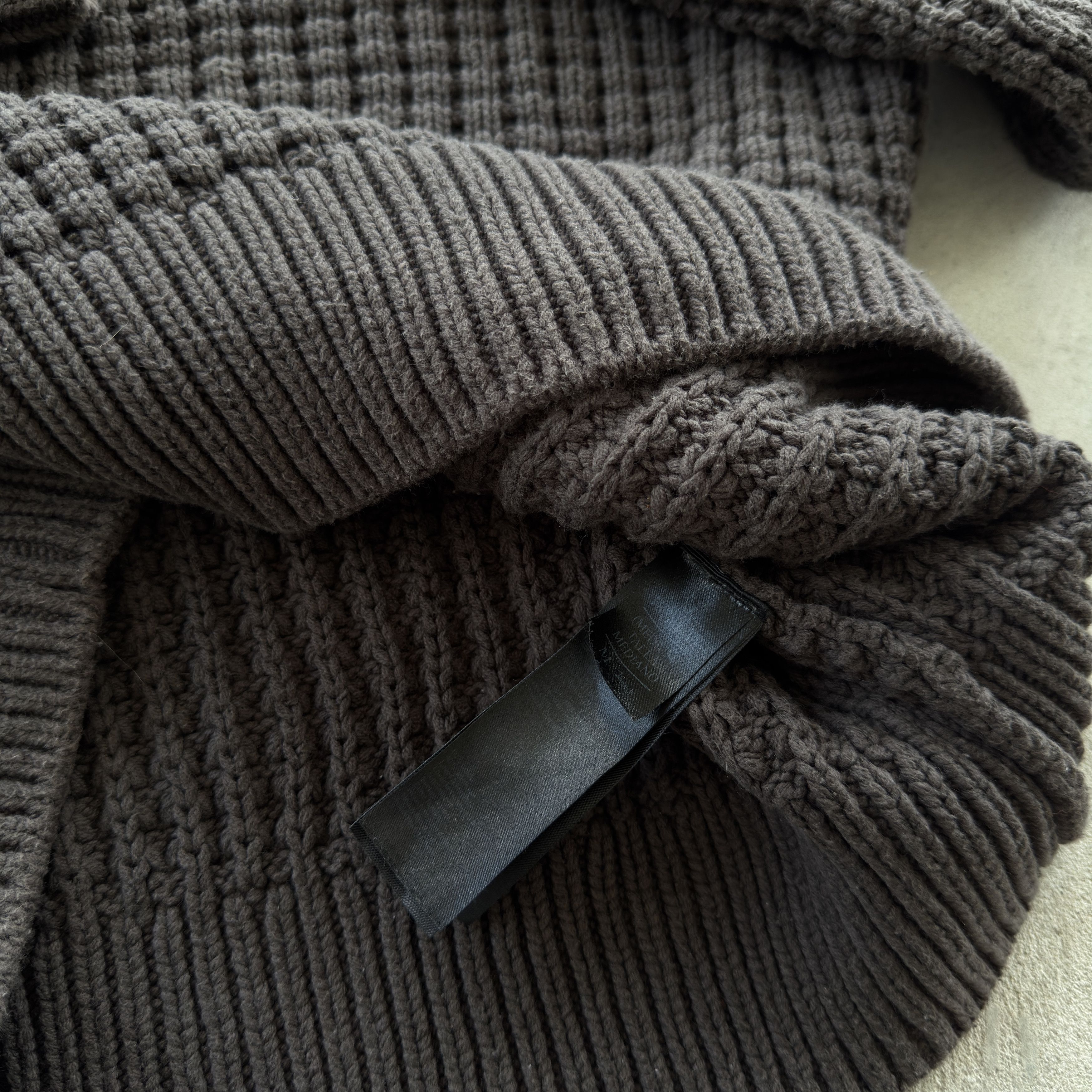 Allsaints AllSaints Waffle Knit Sweater Dark Brown Crewneck Size M Size US M / EU 48-50 / 2 - 6 Thumbnail