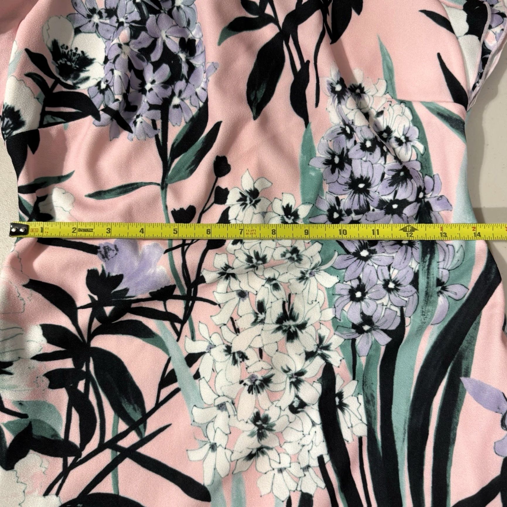 Tommy Hilfiger Tommy Hilfiger Floral Print Ruffled Dress WOMEN 6 Pink Black Knee Length Shirt? Size M / US 6-8 / IT 42-44 - 2 Thumbnail
