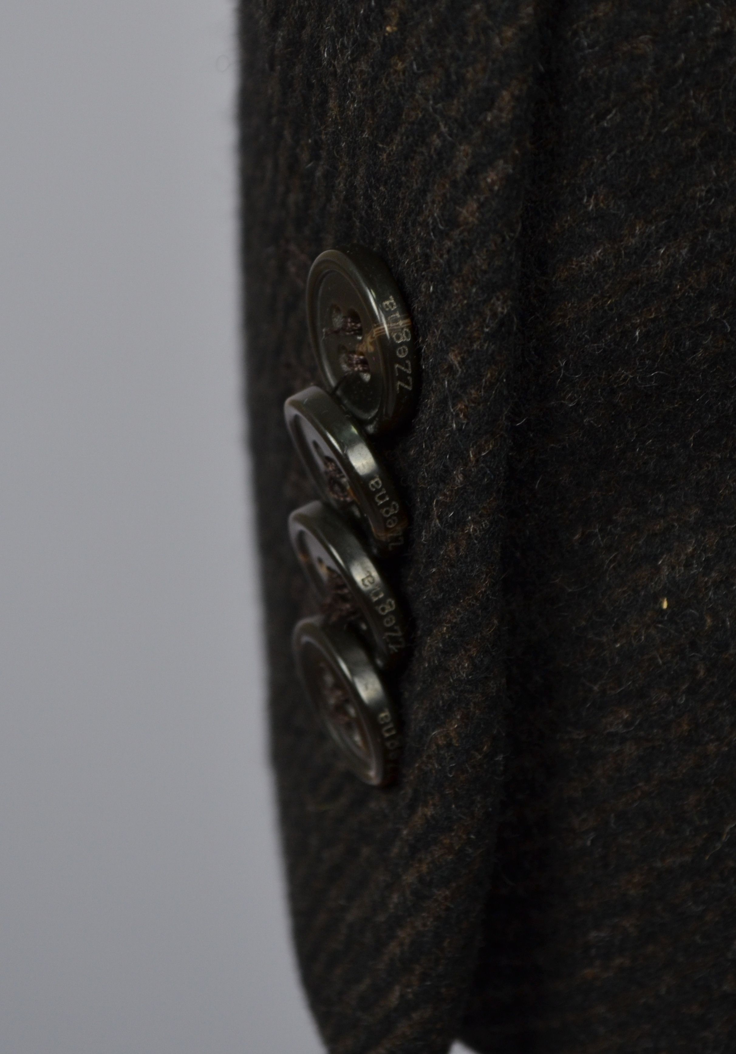 Designer × Z Zegna Z Zegna 100% Wool Black/Brown Pea Car Coat Jacket Sz 50/M Size US M / EU 48-50 / 2 - 7 Thumbnail