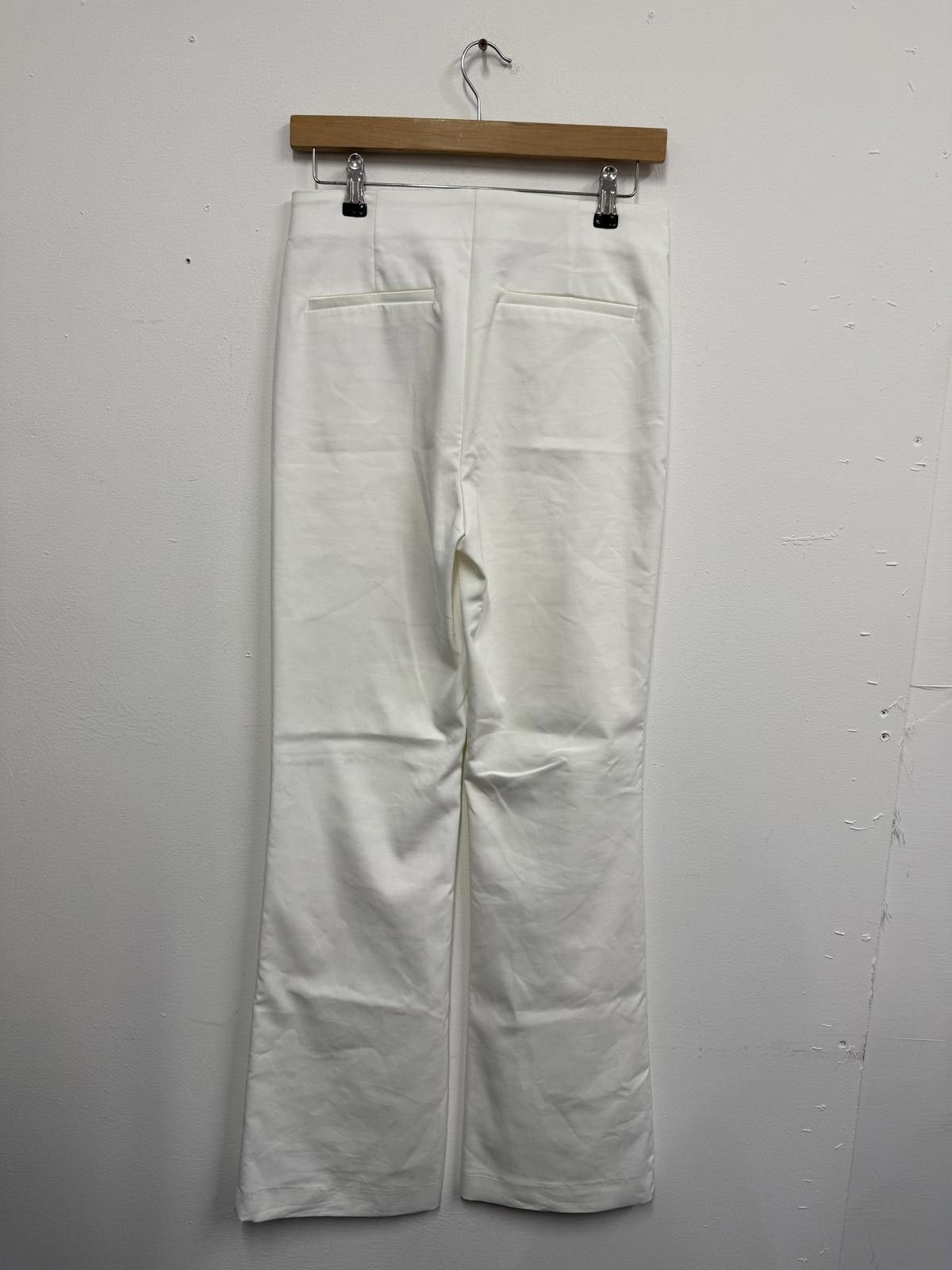 Zara Zara White Flared Trousers Size M Size 32" / US 10 / IT 46 - 4 Thumbnail