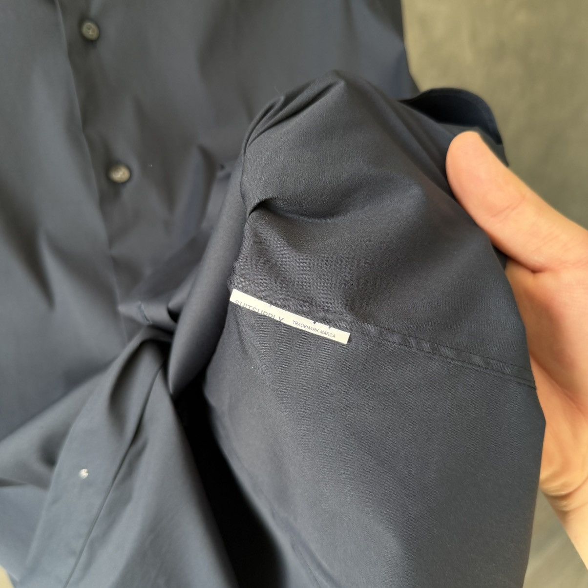 Suitsupply Suitsupply Cotton Stretch Extra Slim Fit Navy Shirt Size US S / EU 44-46 / 1 - 5 Thumbnail