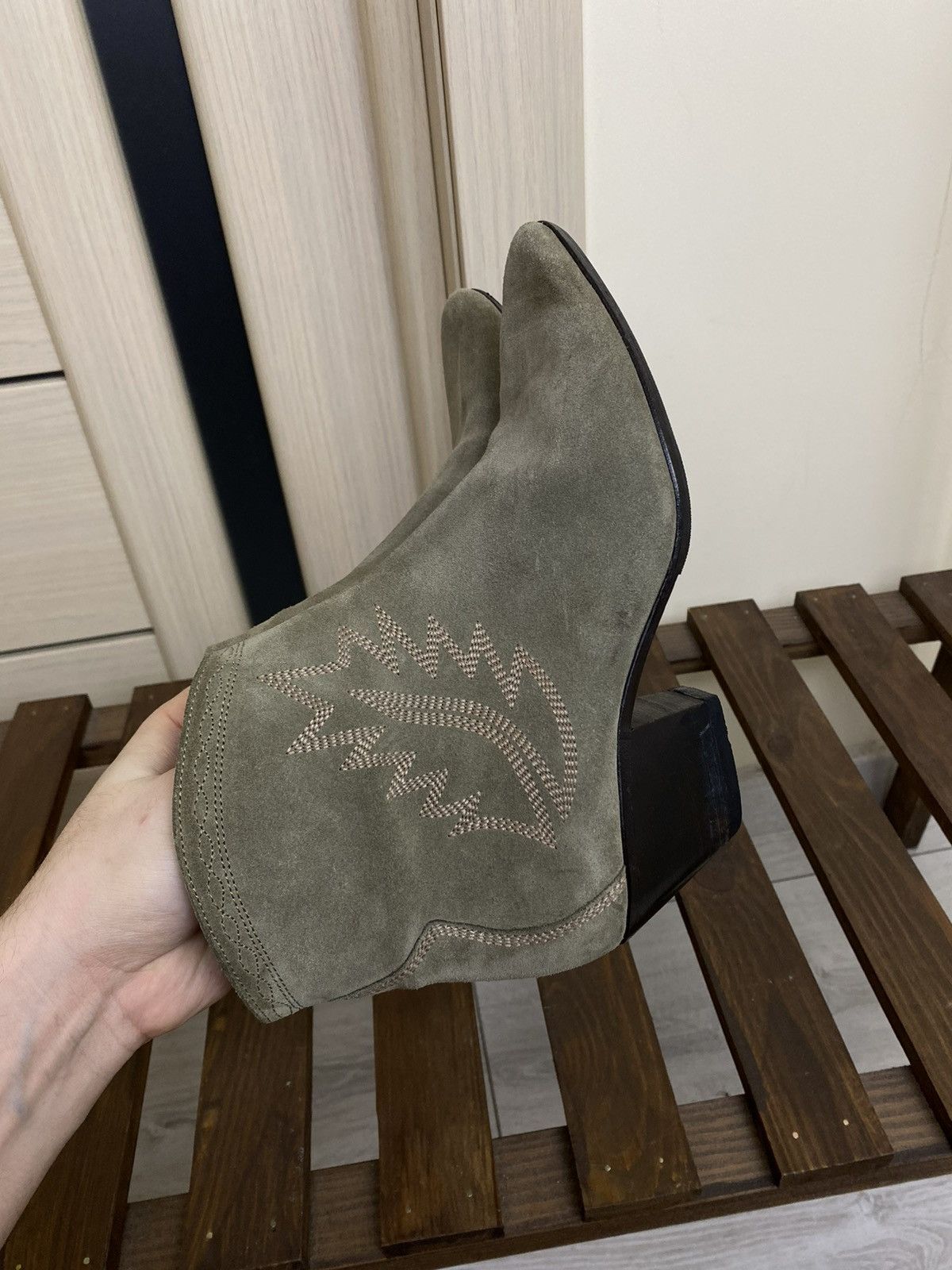 Isabel Marant ISABEL MARANT Dacken Suede Western Embroidered Ankle Boots Size US 8 / IT 38 - 14 Thumbnail