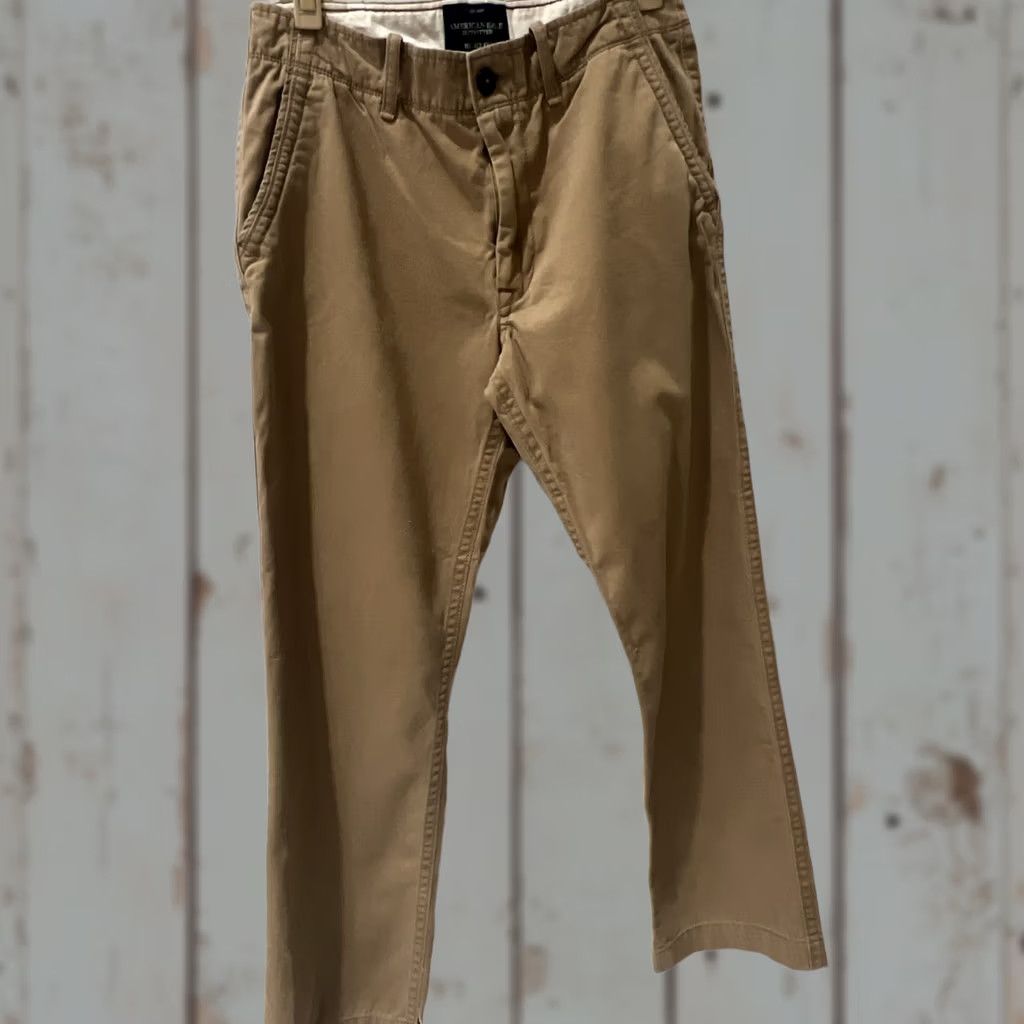 American Eagle Outfitters American Eagle Outfitters Pants Chino Slim Tapered Beige 33/32 Men Regular Inseam 31in Slits at Bottom Size US 31 - 1 Thumbnail