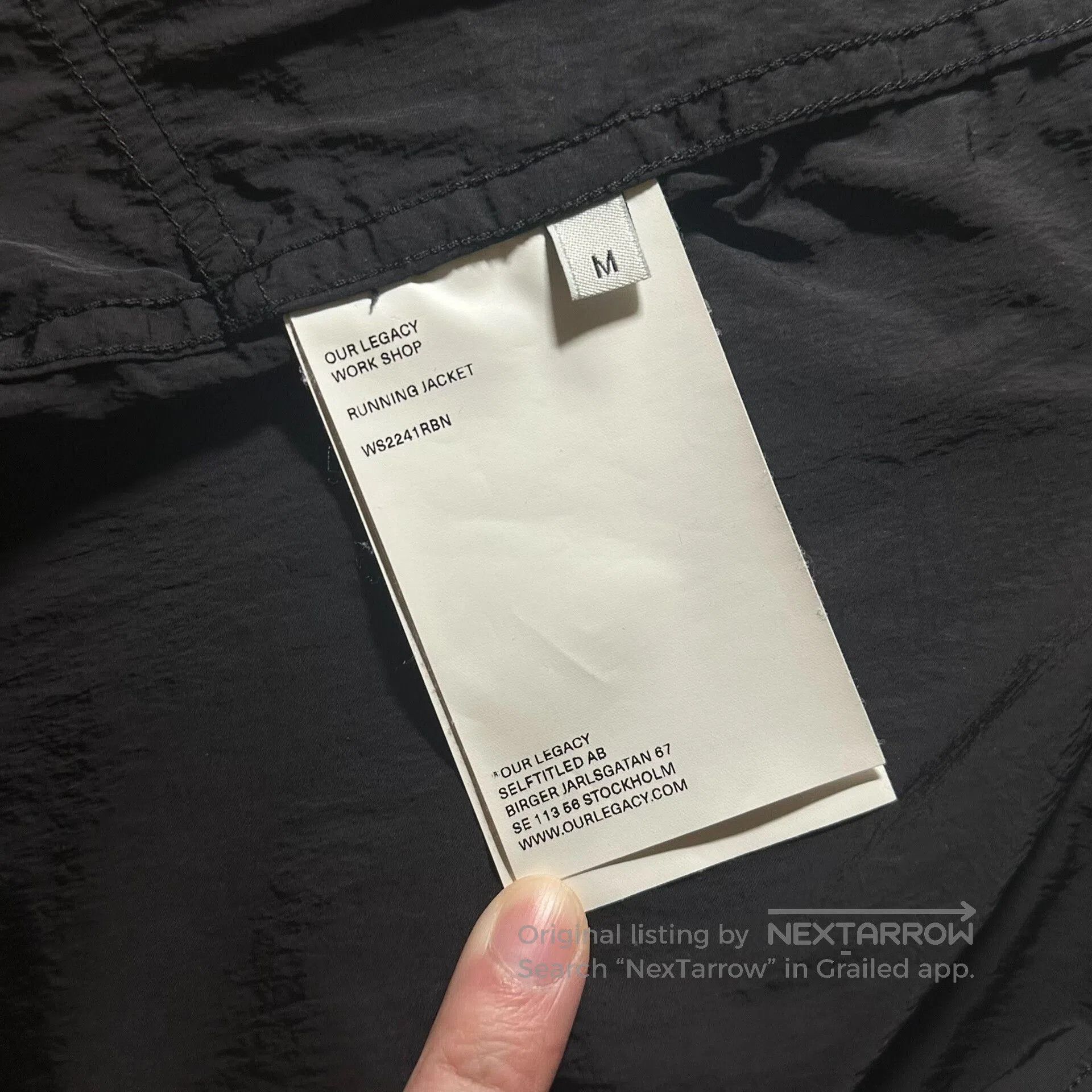 Our Legacy Our Legacy Running Jacket in Black. Size US M / EU 48-50 / 2 - 6 Thumbnail