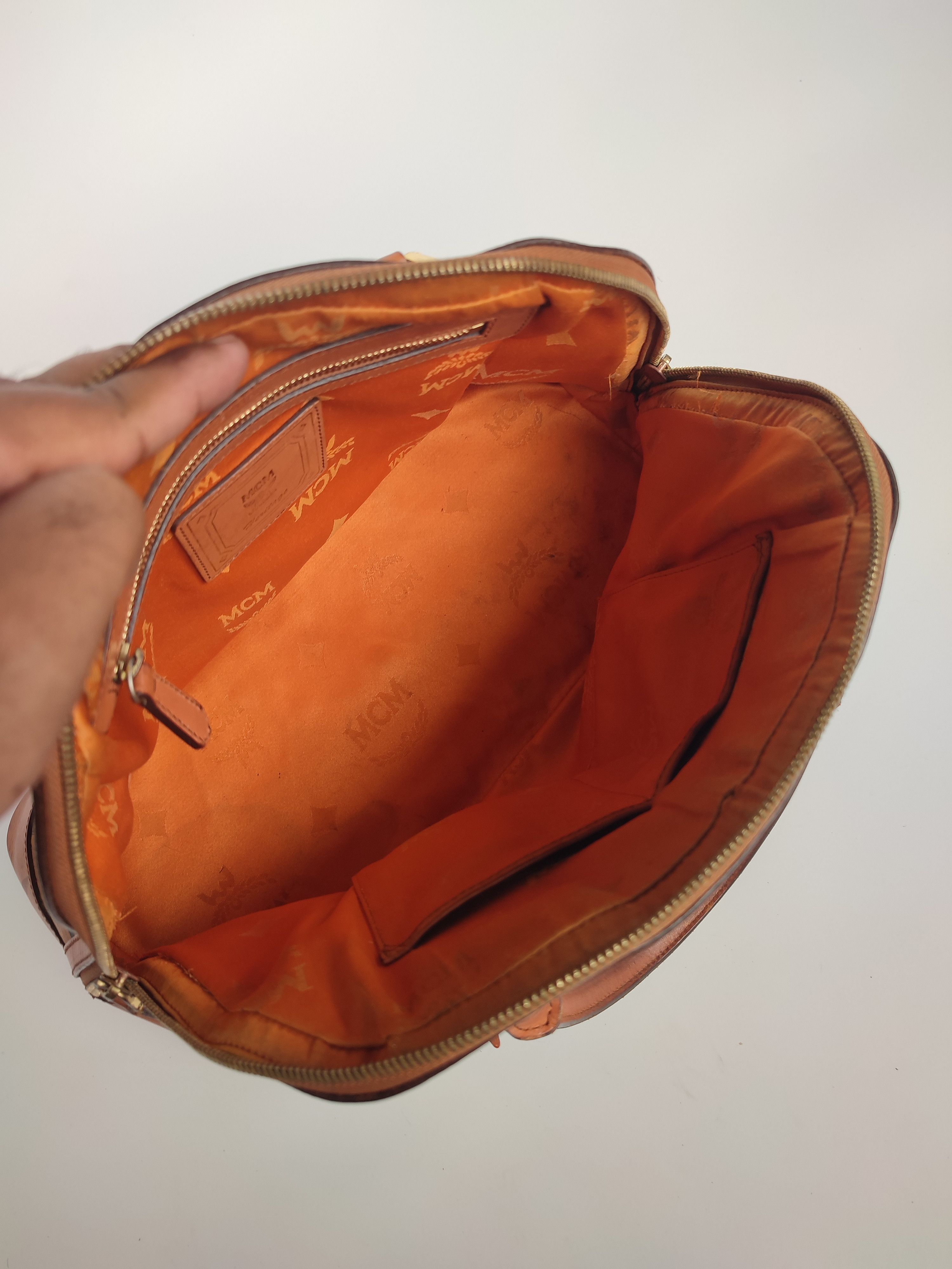 MCM AUTHENTIC MCM COGNAC HERITAGE ALMA HANDBAG Size ONE SIZE - 10 Thumbnail