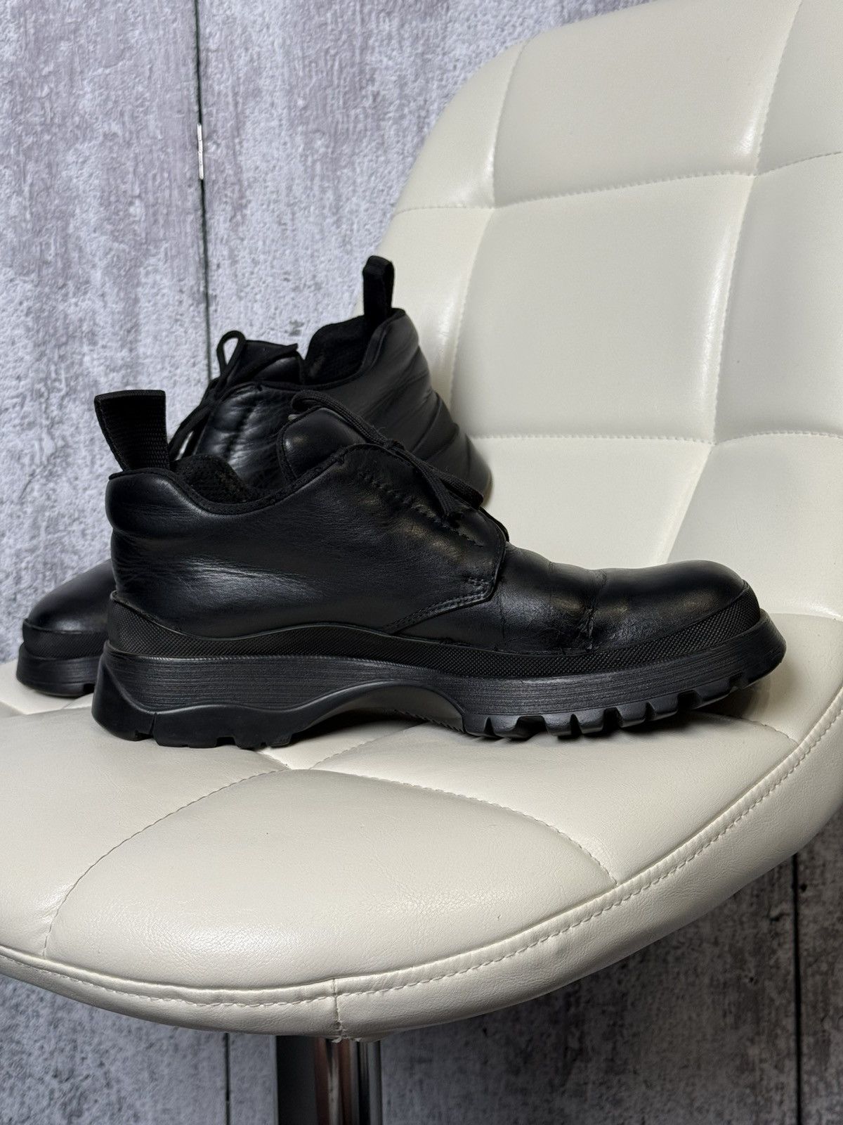 Prada Prada Black Leather Boots Men’s Lug Sole Shoes Made in Italy Size US 9 / EU 42 - 5 Thumbnail