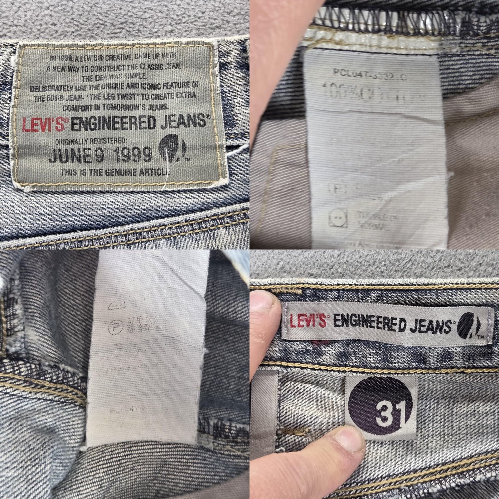 Levi's VTG Levi's Engineered Jeans Mens 31x31 Blue Straight Relaxed Denim Distressed Pockets Logo 10TH Anniversary"} Size US 31 - 10 Thumbnail