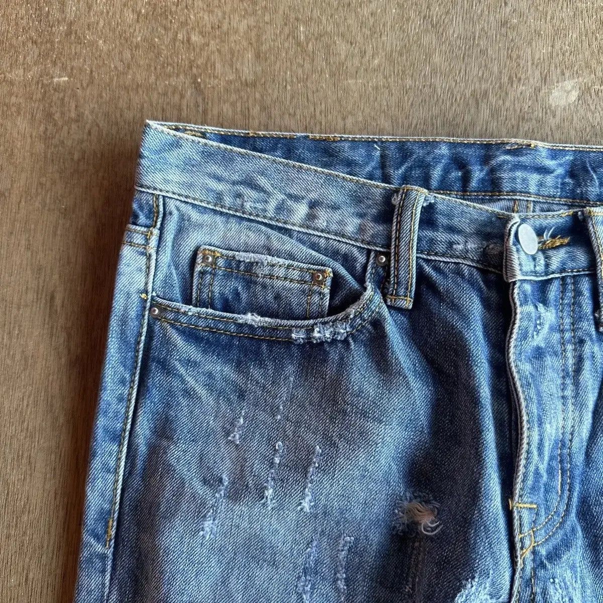 MNML DESTROYED🔥🔥 VINTAGE MNML JEANS ZIPPER LEGS DENIM PANTS Size US 29 - 5 Thumbnail