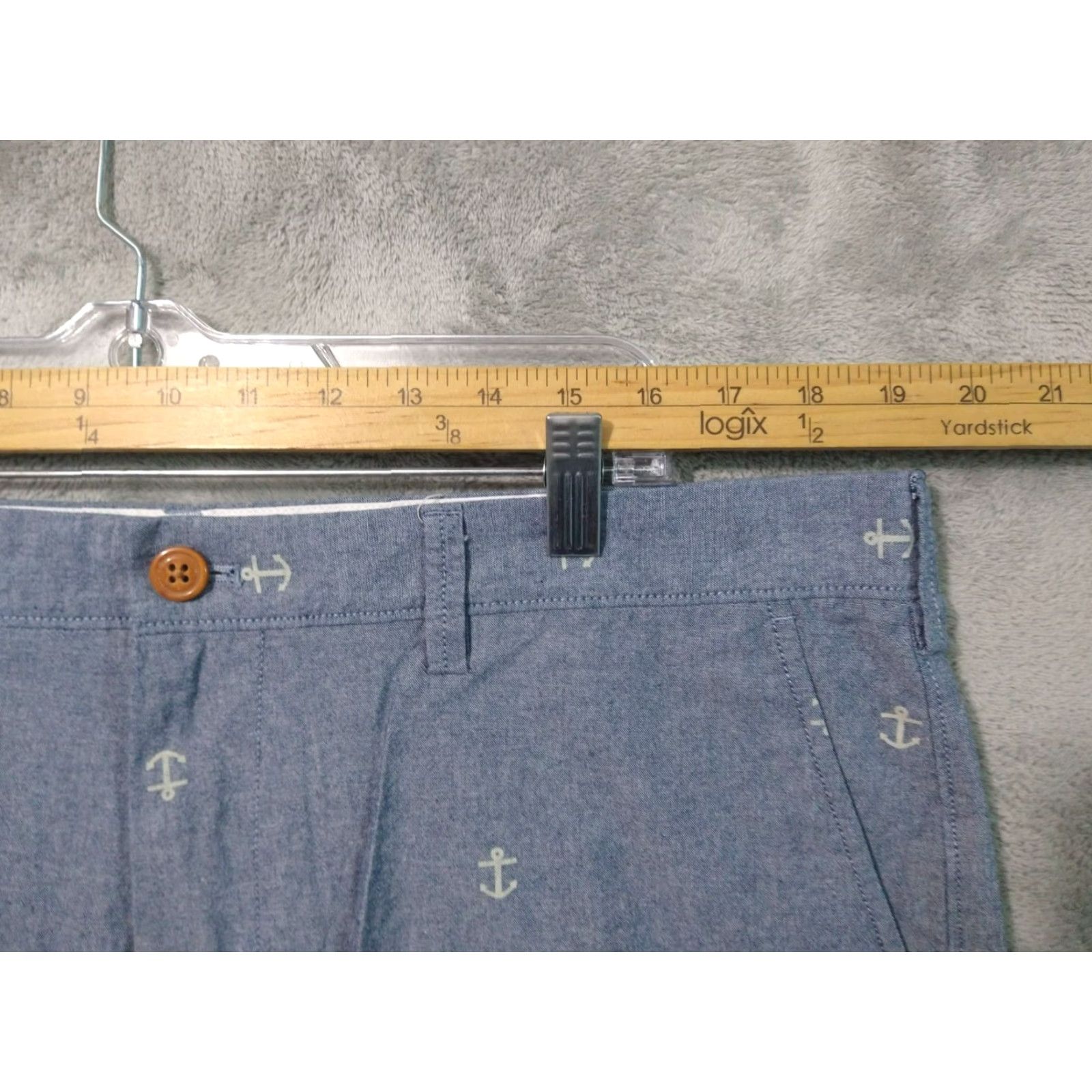 J.Crew J Crew Shorts Mens 38 Blue Gramercy Chambray Anchor Nautical Preppy Coastal Size US 38 / EU 54 - 3 Thumbnail
