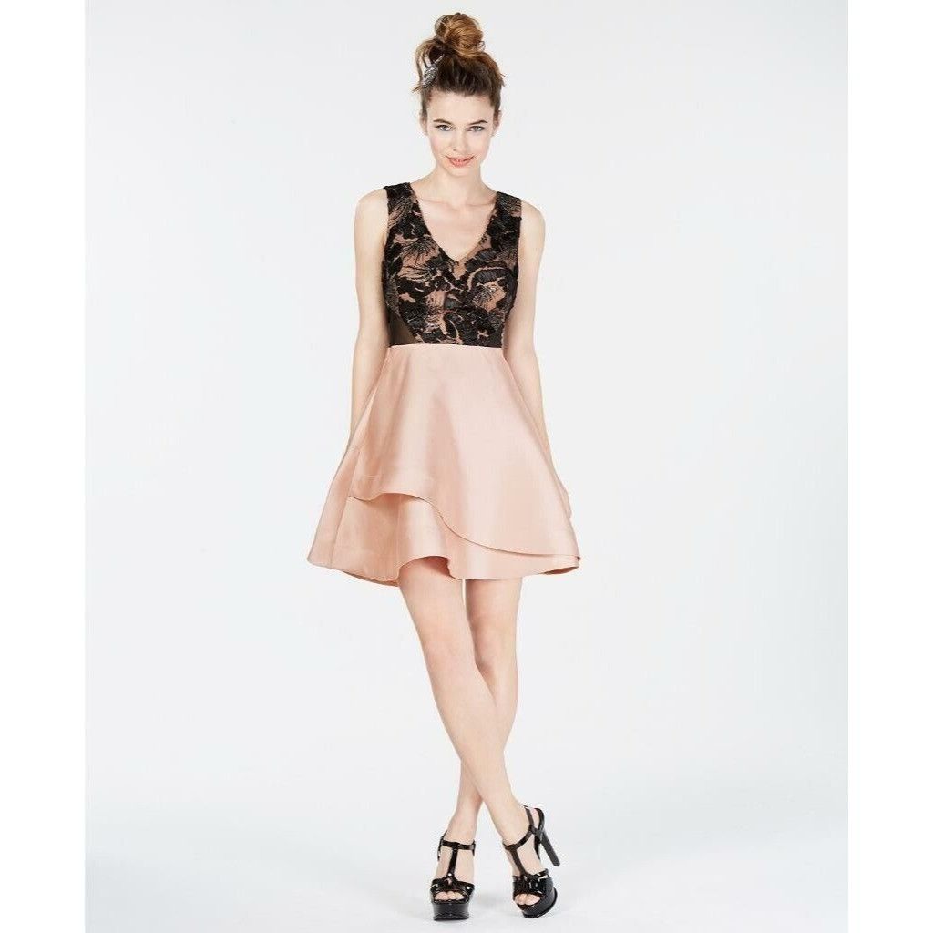 Other BCX Juniors' Embellished Contrast Fit & Flare Dress, size 1 Size ONE SIZE - 2 Thumbnail
